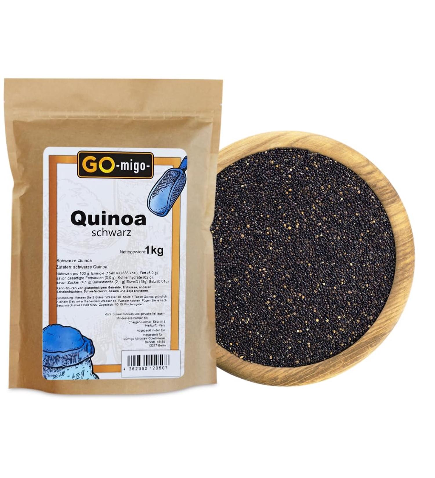Buy 1kg Black Quinoa Seeds (1000g) - Premium Chenopodium Quinoa for International Shipping - Buy Online on SooperMarket.com