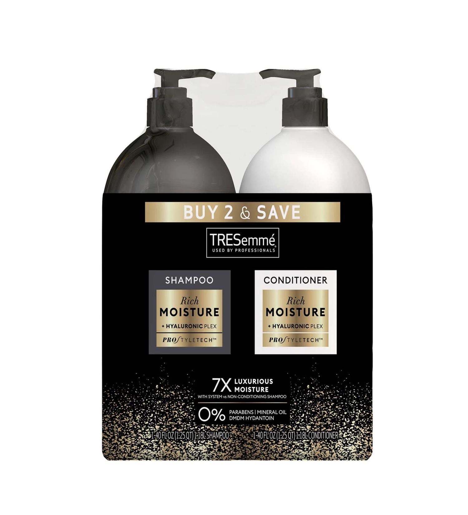 Tresemme Moisture Rich Shampoo & Conditioner 2 pk. (40 fl. oz.) - Hydrating Hair Care - Buy Online on SooperMarket.com