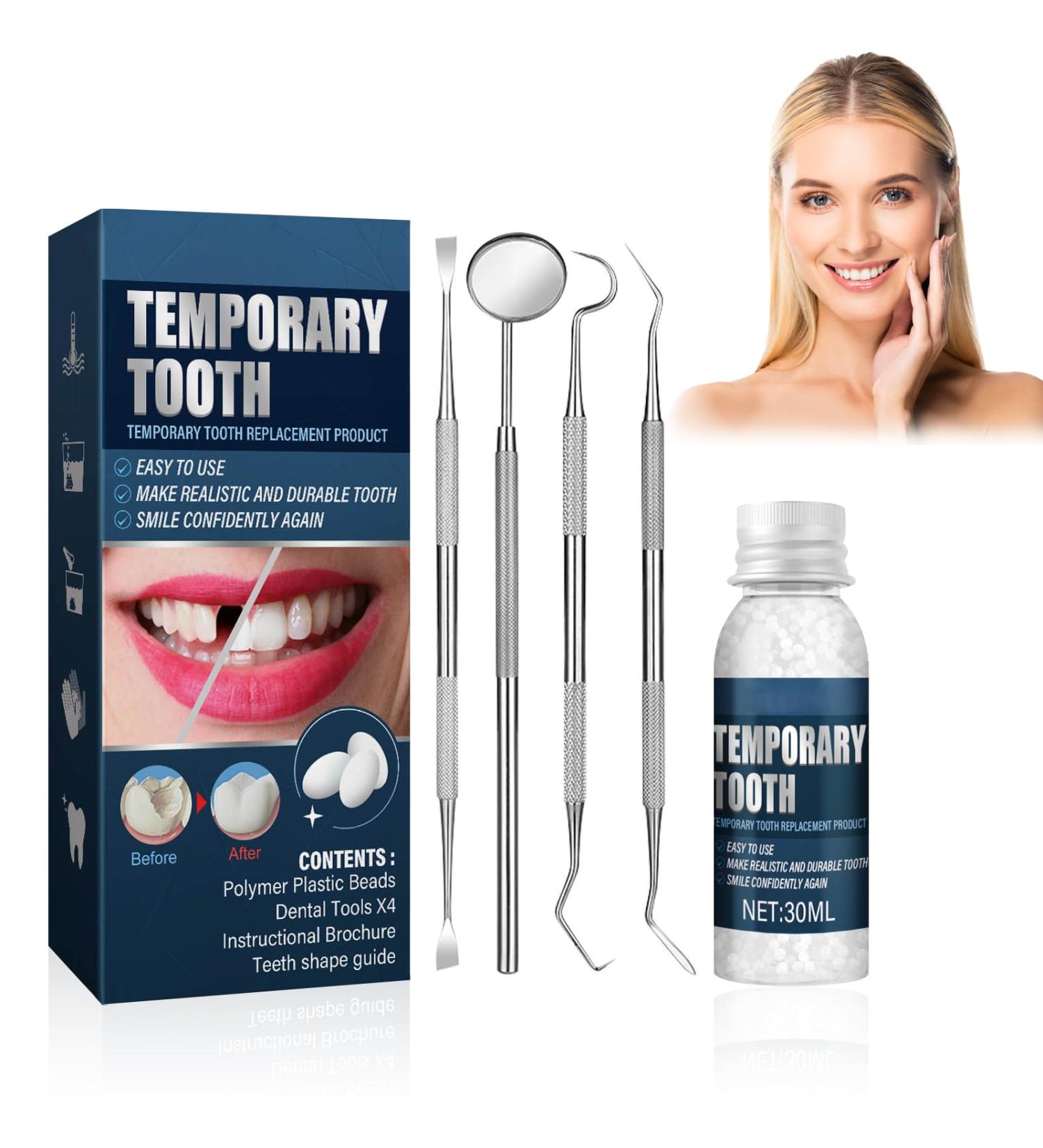 Temporary Tooth Set Tooth Repair Kit Temporary Teeth Replacement Kit for Chipped Teeth Moldable False Teeth Temporary Filling for Tooth - Buy Online on SooperMarket.com