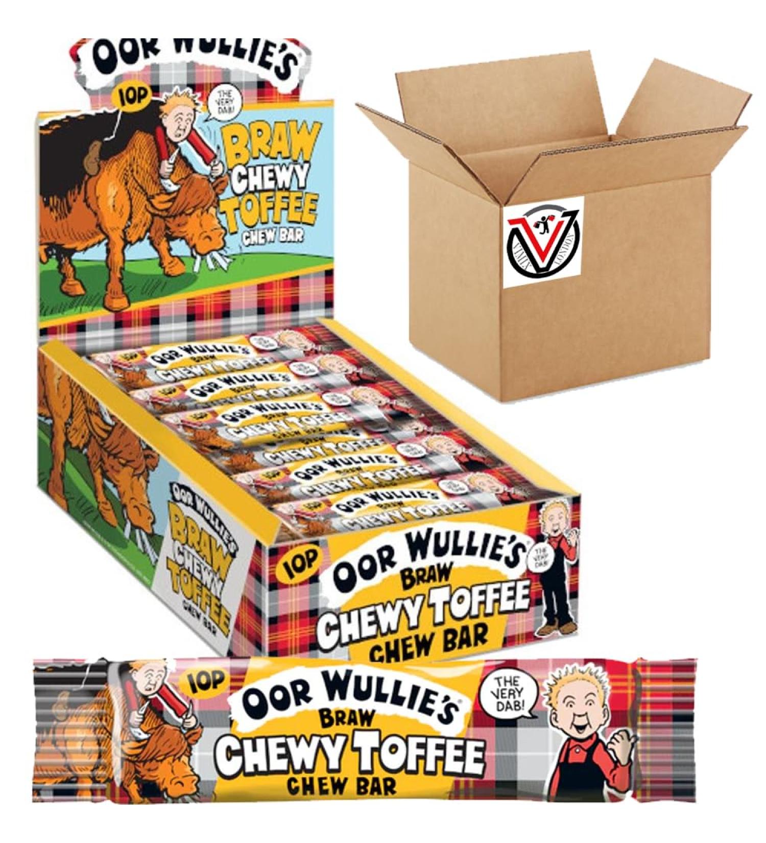 Chewy Toffee Bar 11g - Traditional Highland Toffee Chew Bar (72 Bars(Full Box))