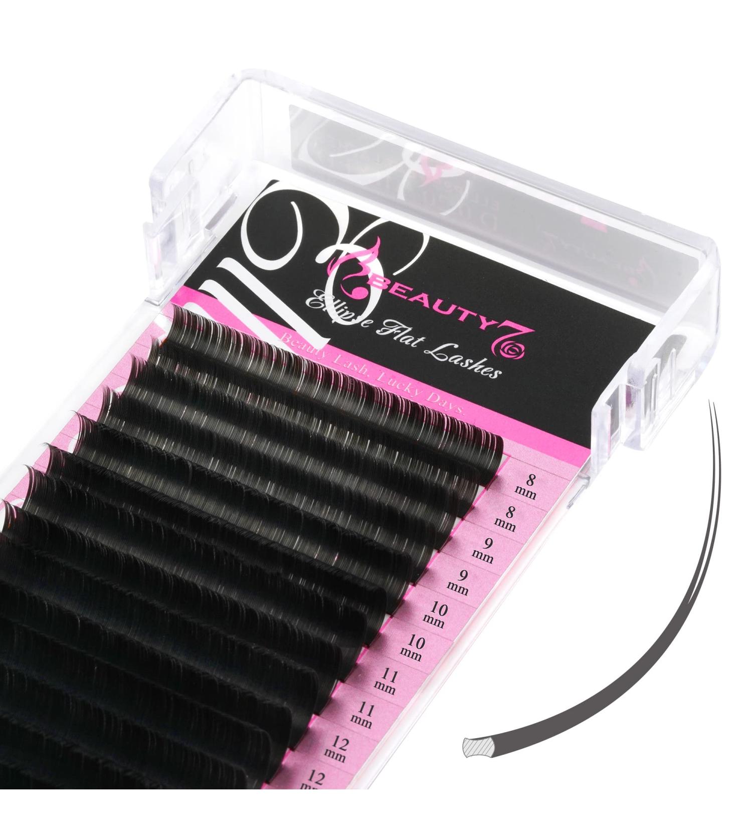 Beauty7 Flat Lash Extensions - C Curl 0.20 Mix Length 8-15mm | Individual Volume Lashes - 16 Rows Split Tips - Buy Online on SooperMarket.com