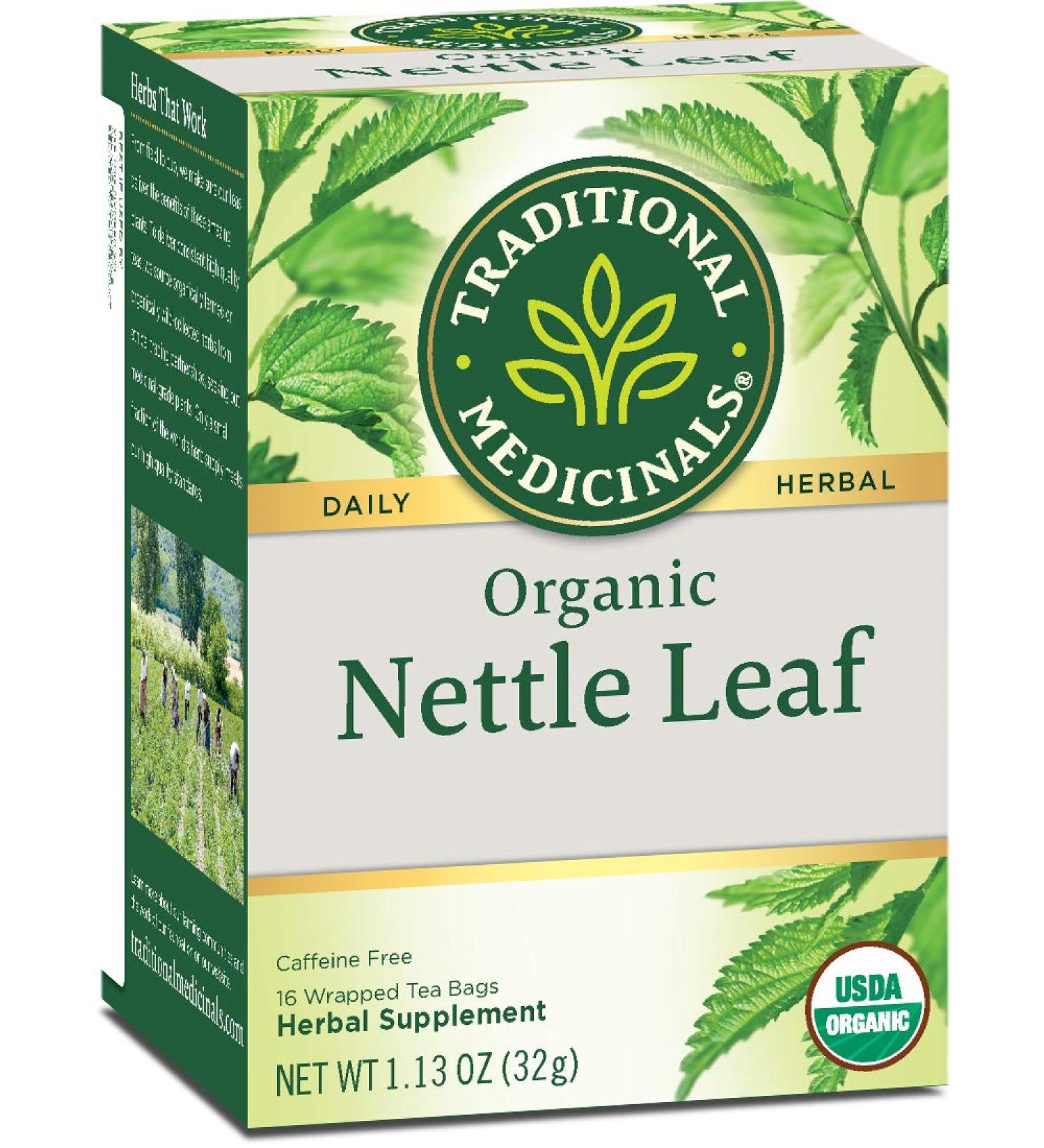 Organic Nettle Leaf Herbal Tea - Caffeine-Free, 16 Wrapped Bags | Traditional Medicinals - Buy Online on SooperMarket.com