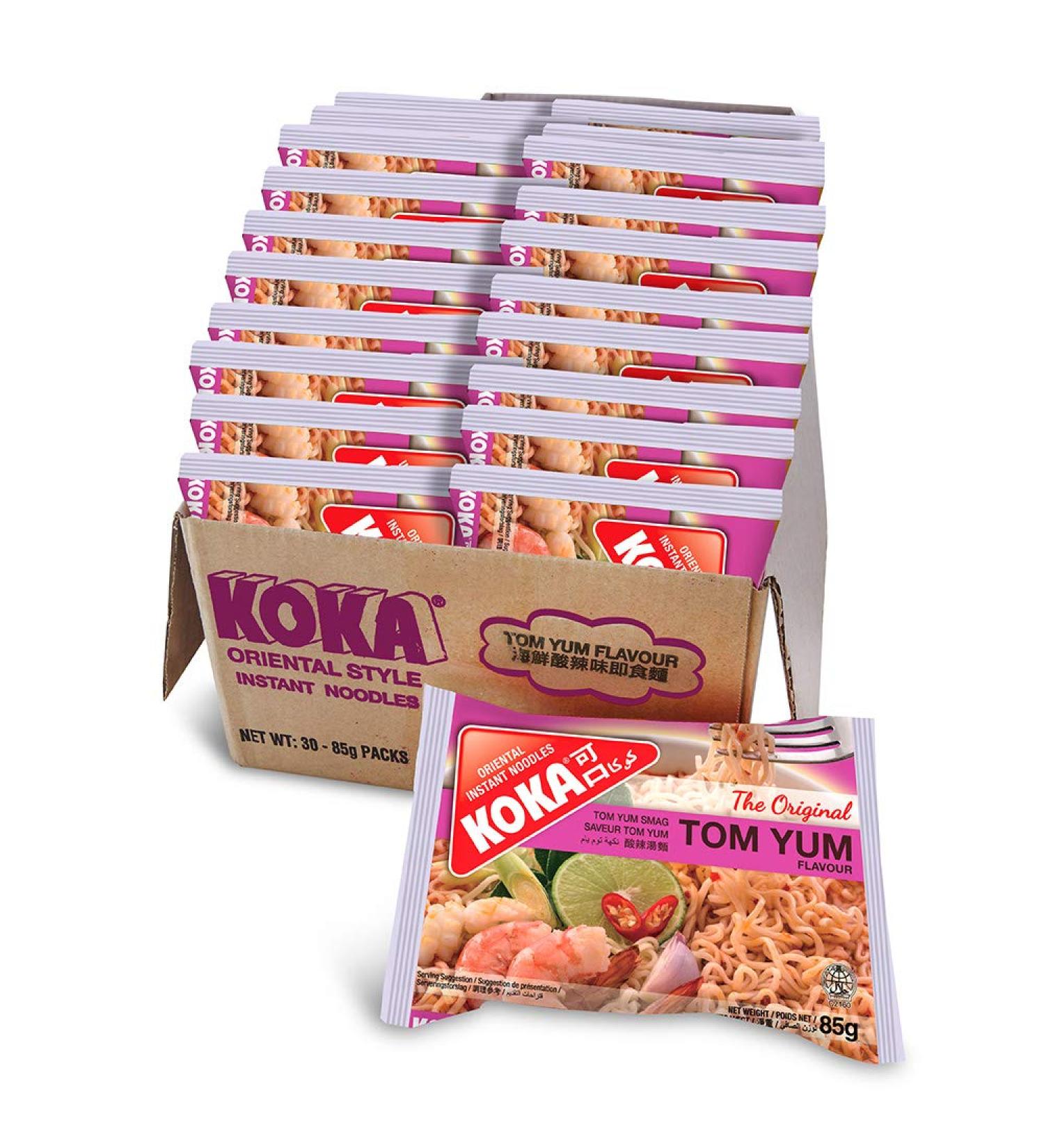 Koka Oriental Instant Noodles The Original Tom Yum Flavour (Pack of 85G X 30Pcs) - Buy Online on SooperMarket.com