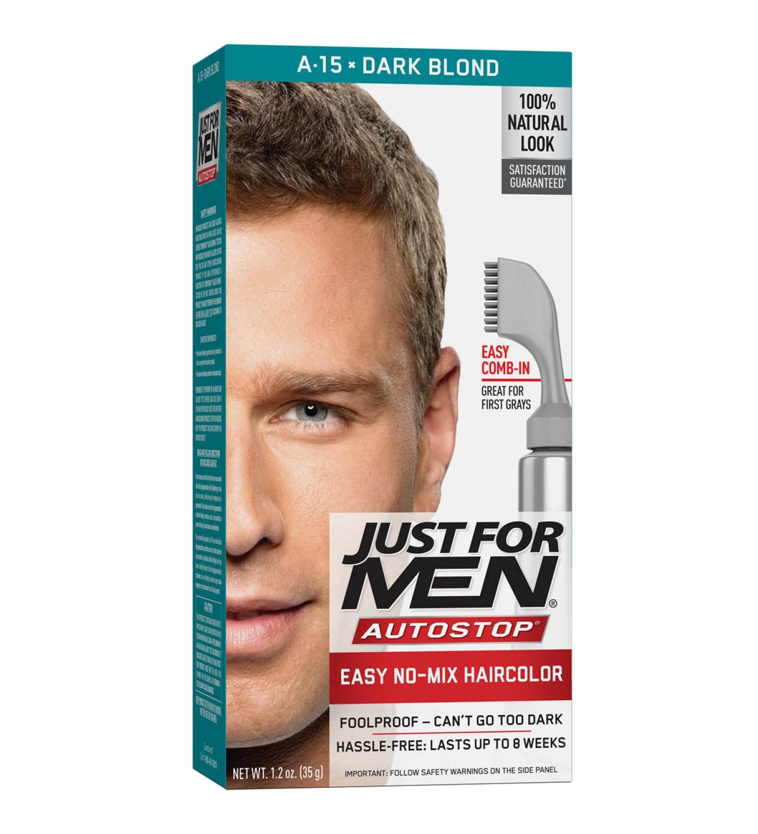 Just for Men AutoStop Dark Blond Hair Color A-15 - 1.2 oz | Easy Hair Dye for Men - Buy Online on SooperMarket.com