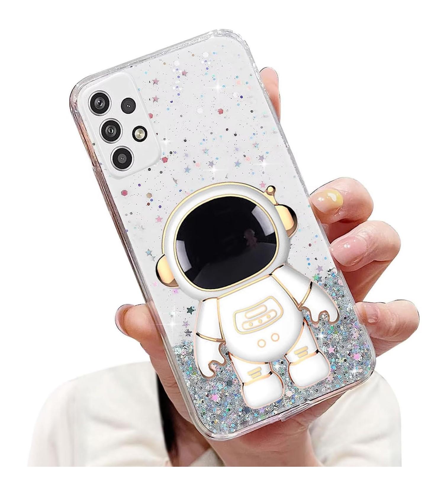 Tivenfezk Nadoli Astronaut Stand Case for Samsung Galaxy A33 5G - Glitter Soft Silicone Bling Transparent Protective Cover - Buy Online on SooperMarket.com