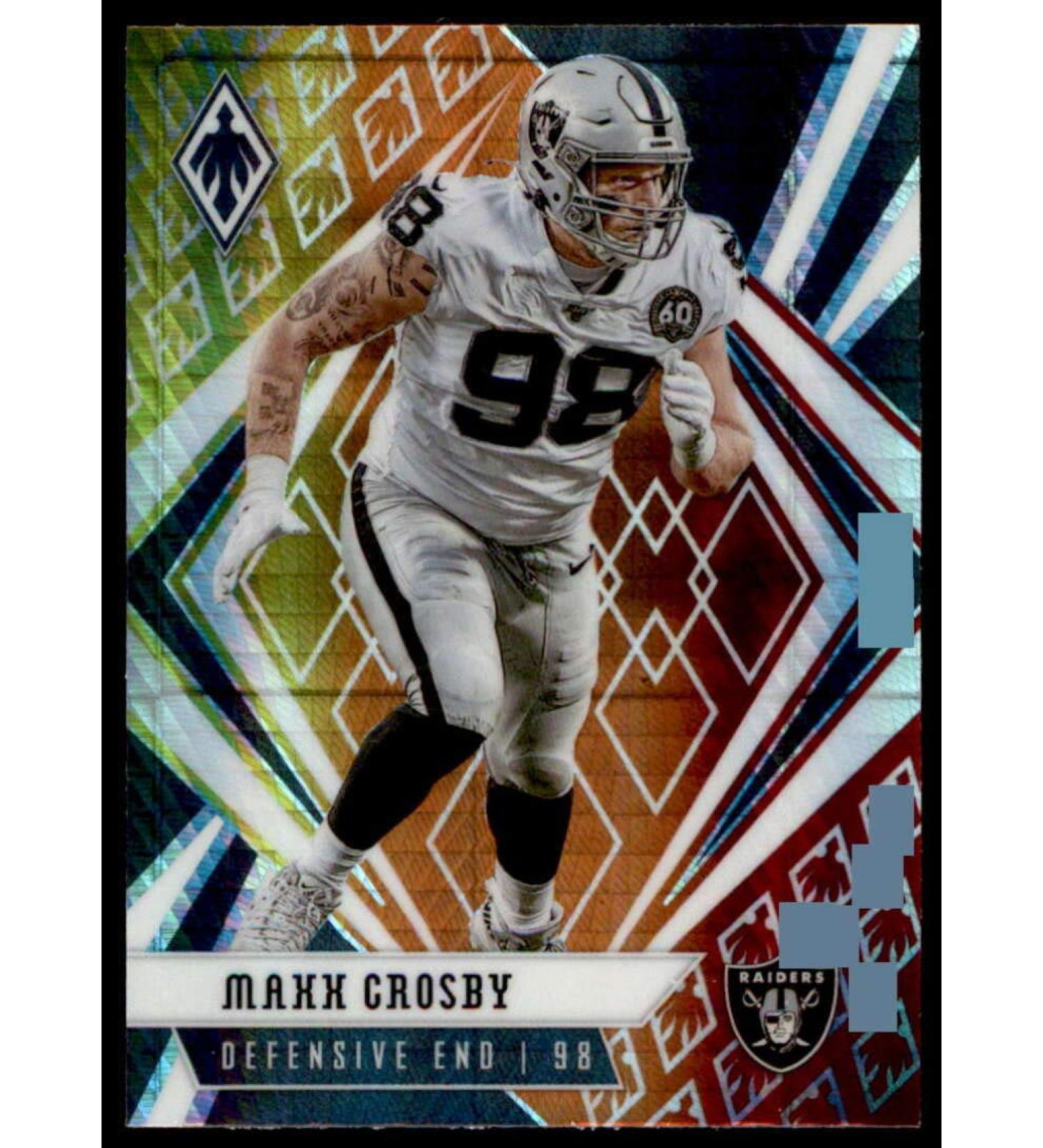 2020 Panini Phoenix Fire Burst #77 Maxx Crosby Las Vegas Raiders (Silver Prizm Refractor) NFL Football Card NM-MT