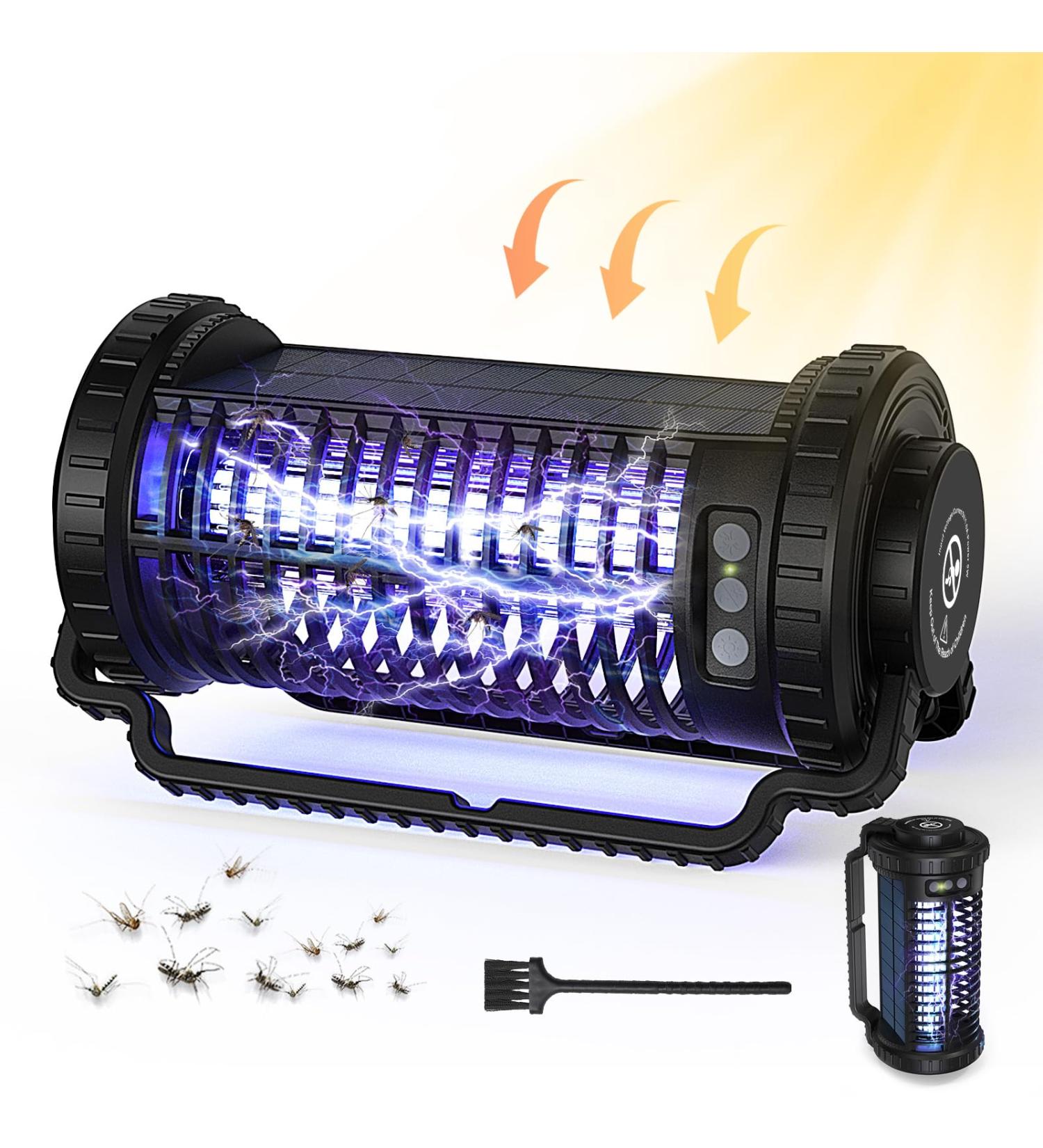 Solar Bug Zapper for Outdoor Indoor 4200V UV Mosquito Killer Lamp Waterproof Electronic Mosquito Zapper Fly Catcher Traps Fly Zapper Insect Killer Mosquito Trap for Kitchen Balcony Patio Camping - Buy Online on SooperMarket.com