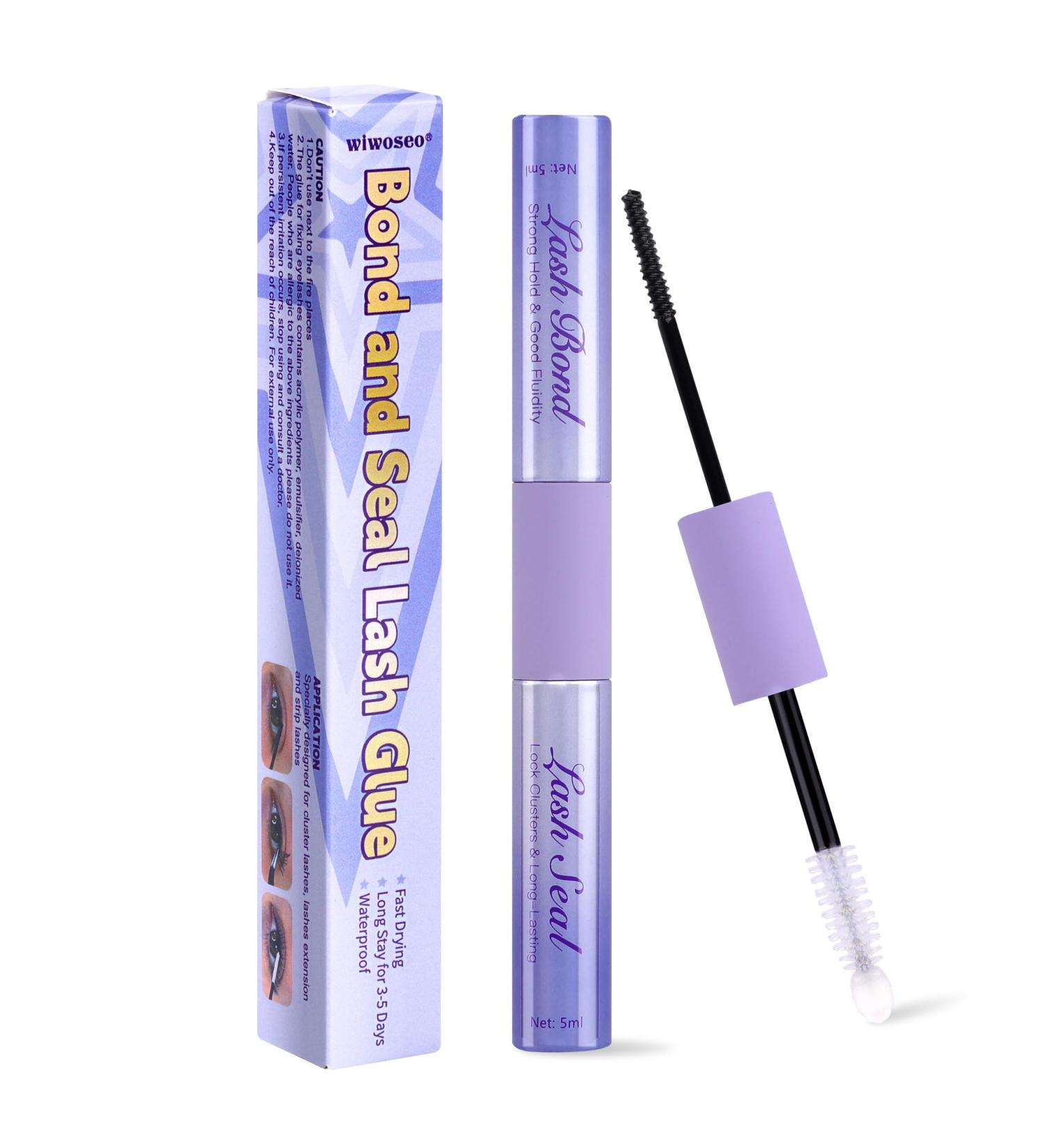wiwoseo Lash Bond and Seal Lash Glue Lash Clusters Glue Bond and Seal Lash Glue for Eyelash Extensions Lash Bond and Seal Waterproof Strong Hold Eye Lash Glue Mascara for Cluster Lashes B-Bond&Seal-i - Buy Online on SooperMarket.com