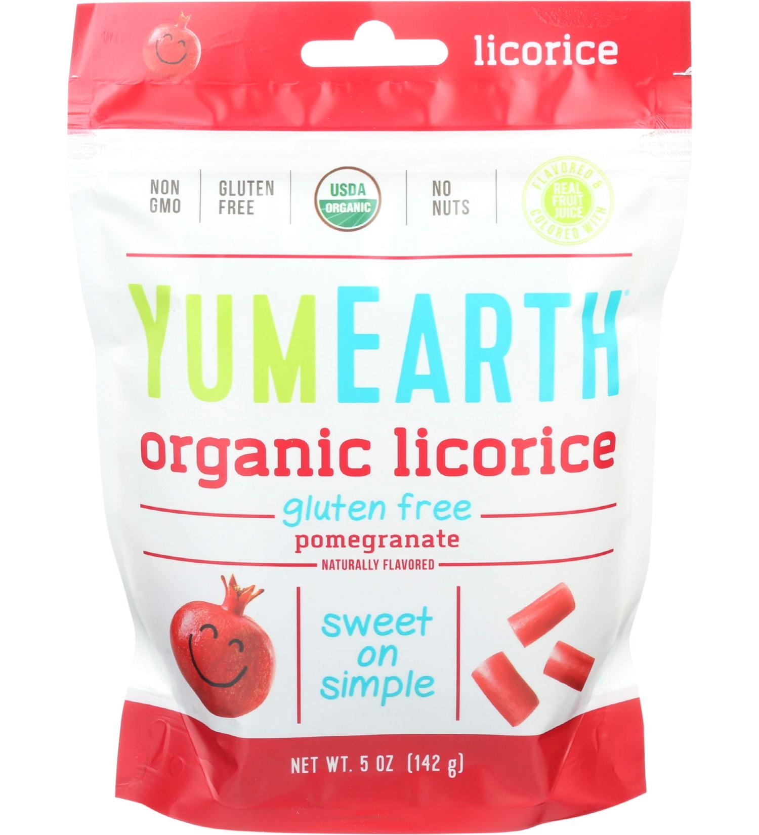 Buy YumEarth Organic Licorice Pomegranate 5 oz - All-Natural Treat - Buy Online on SooperMarket.com