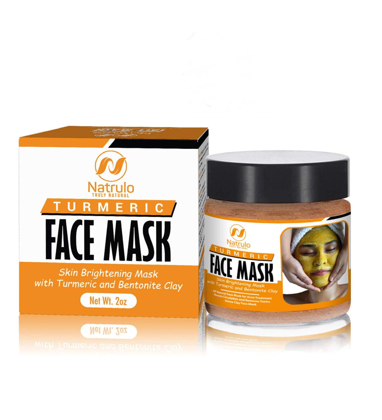 Natrulo Turmeric Face Mask - All-Natural Skin Brightening & Detox Clay Mask for Acne Treatment - Boosts Circulation & Removes Toxins - Shop Internationally - Buy Online on SooperMarket.com