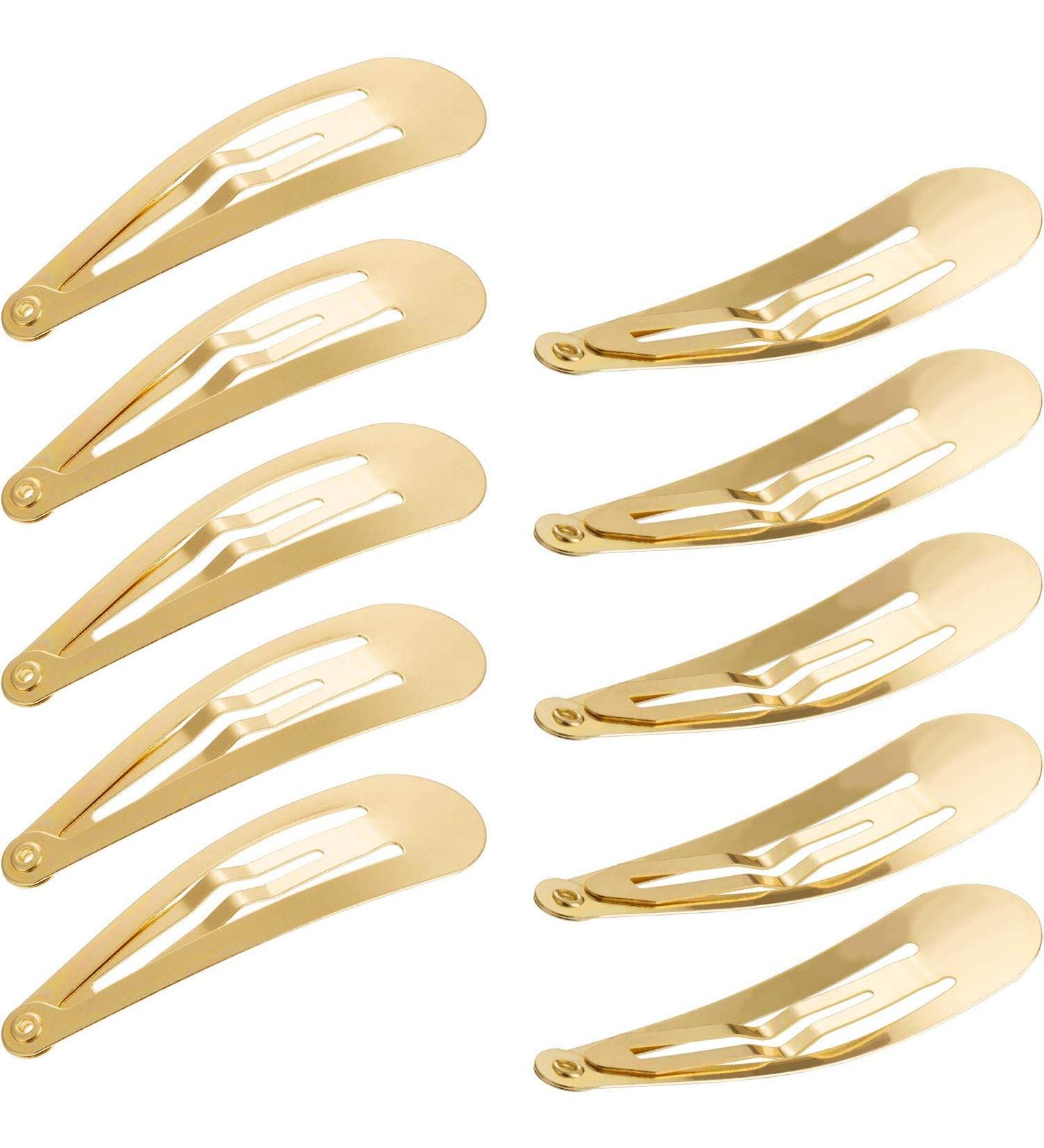 50 Pack Snap Hair Clips Hair Barrettes for Kids Girls and Women 50 mm (Gold) - Buy Online on SooperMarket.com