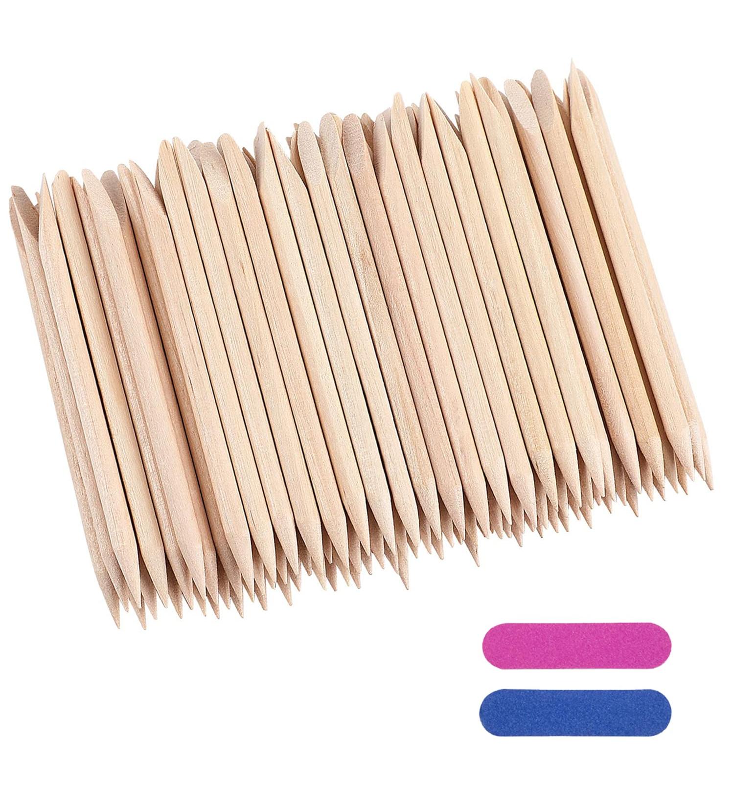200 Pieces Orange Wooden Sticks & Double-Sided Rosewood Nail Files - Premium Manicure Tools for Nail Care - Buy Online on SooperMarket.com