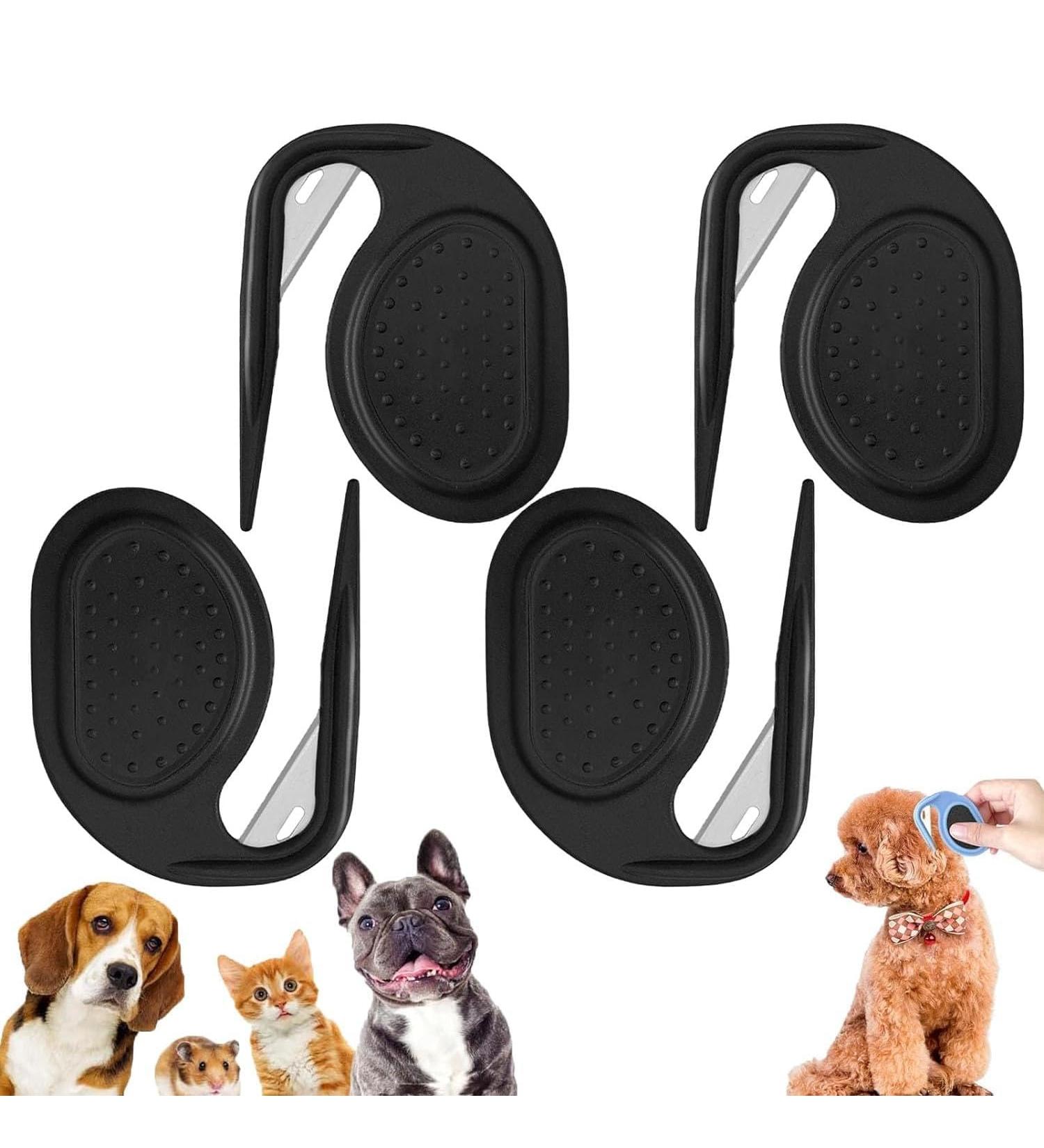 Pulunto Dog Comb Set for Pets - 4-Piece Fur Care Kit - Knot Remover Brush & Trimmer for All Sizes - Black - Buy Online on SooperMarket.com