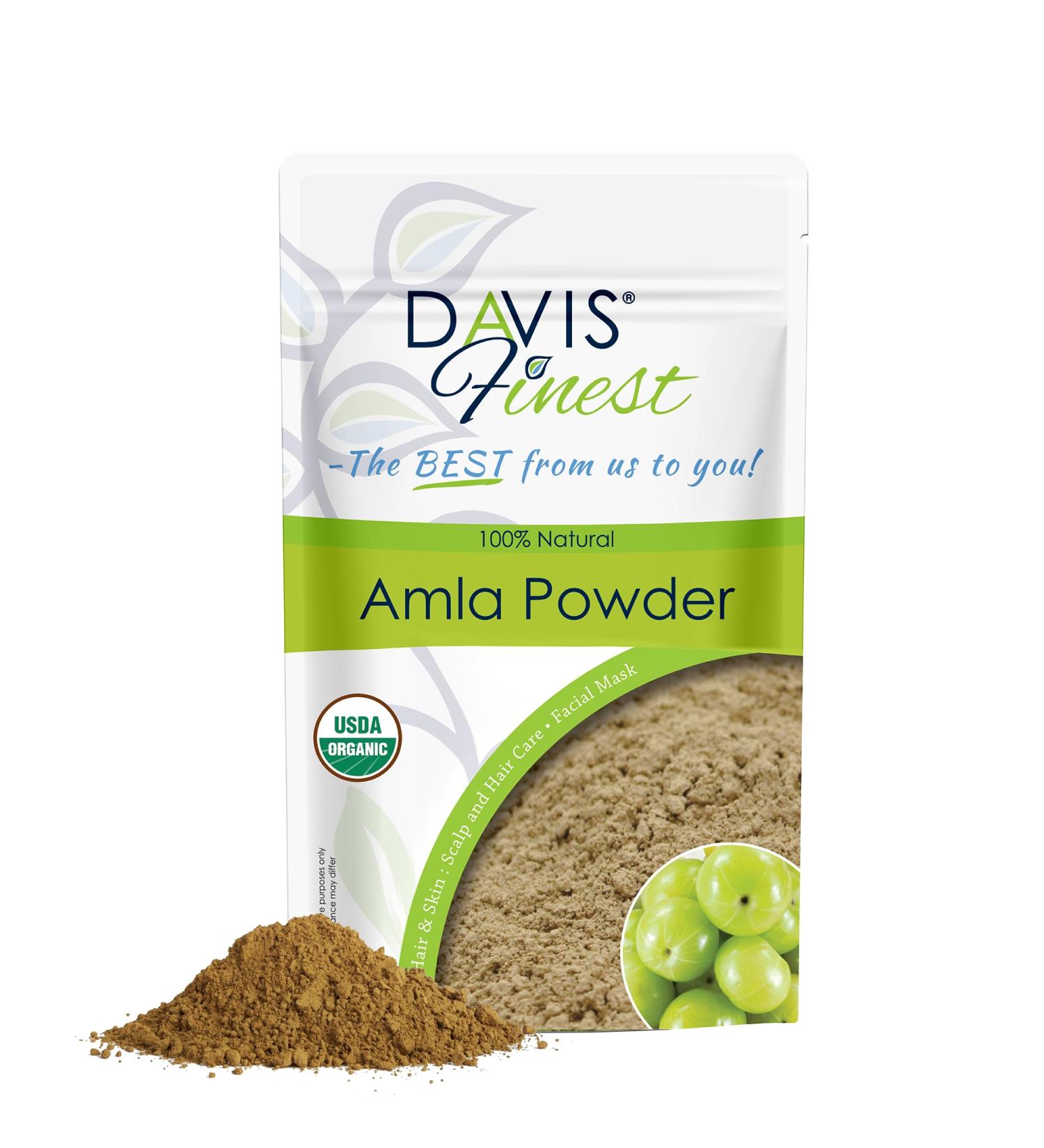 Davis Finest Organic Amla Powder 250g - Hair Growth & Shine Formula - Buy Online on SooperMarket.com
