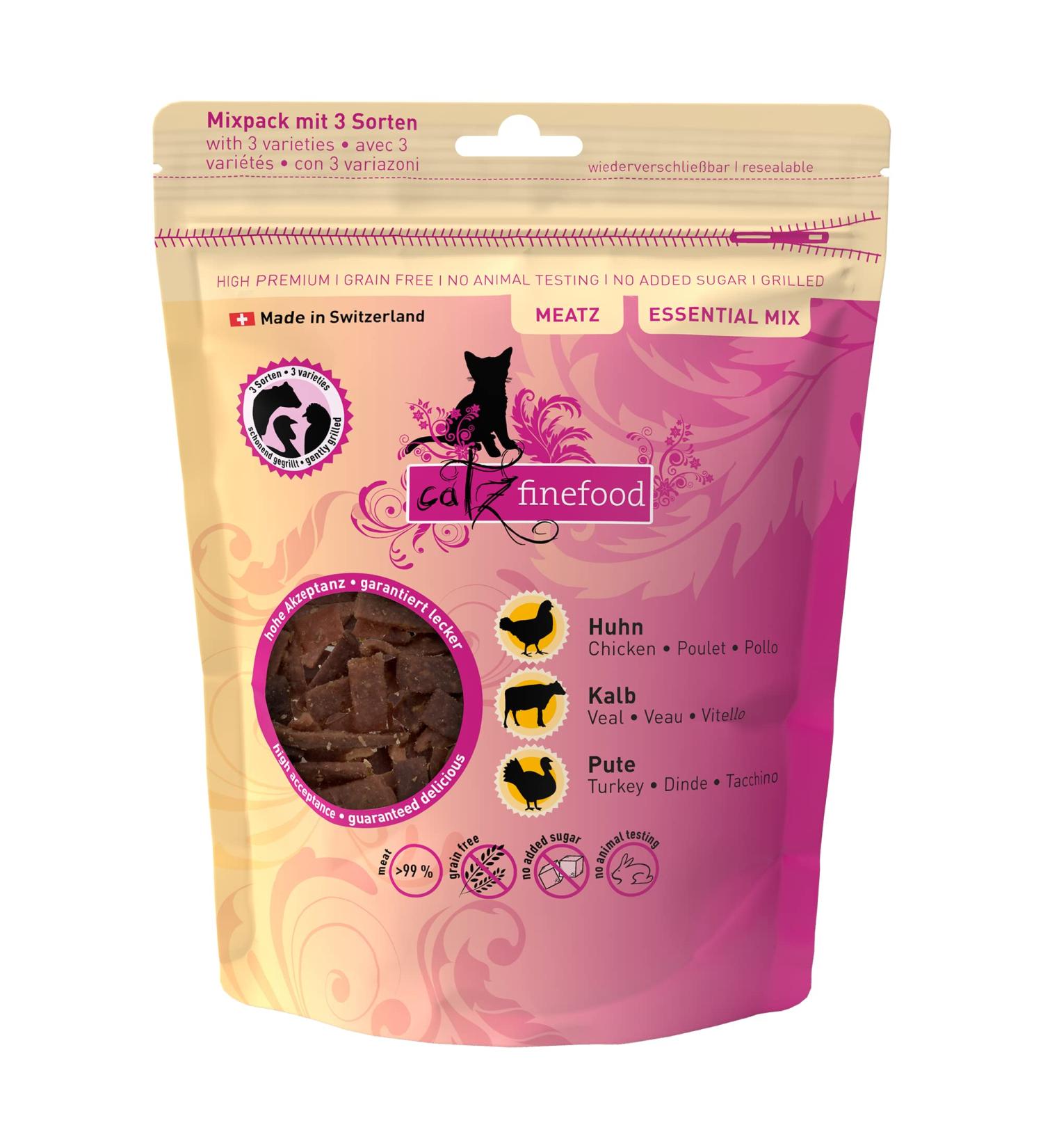 Catz Finefood Meats Cat Treats - Essential Mix Crispy Stripes | Grain-Free Sugar-Free Snacks for Allergies (45g) - Buy Online on SooperMarket.com