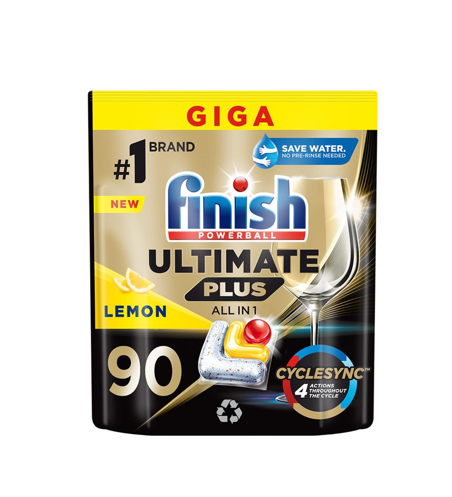 Finish Ultimate Plus Lemon Capsules for Dishwashers 90 Pieces Lemon 90 count (Pack of 1) - Buy Online on SooperMarket.com