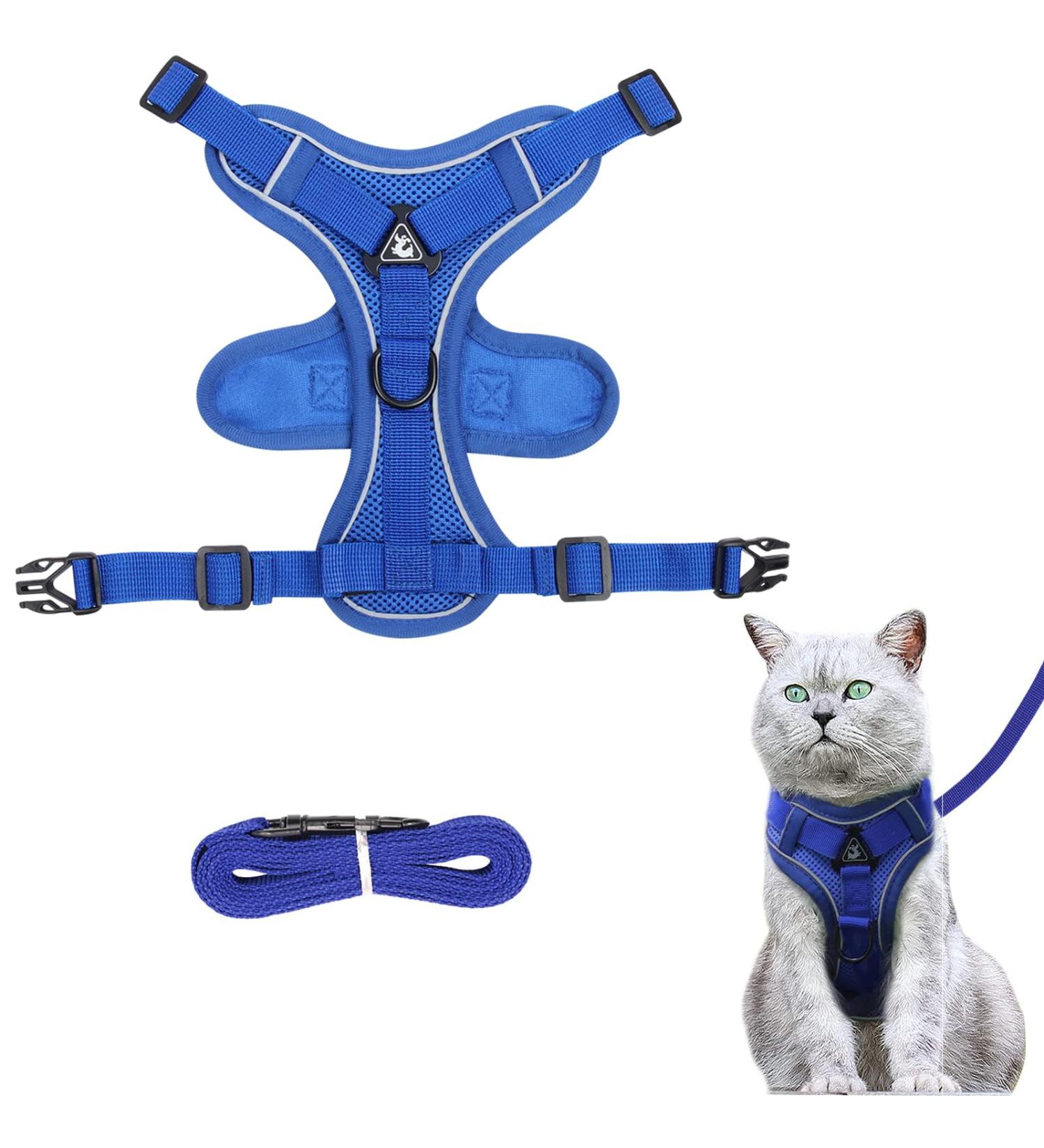 Adjustable Cat Dishes with Leash - Escape Proof Cat Harness & Leash for Kittens & Puppies | International Shipping - Buy Online on SooperMarket.com