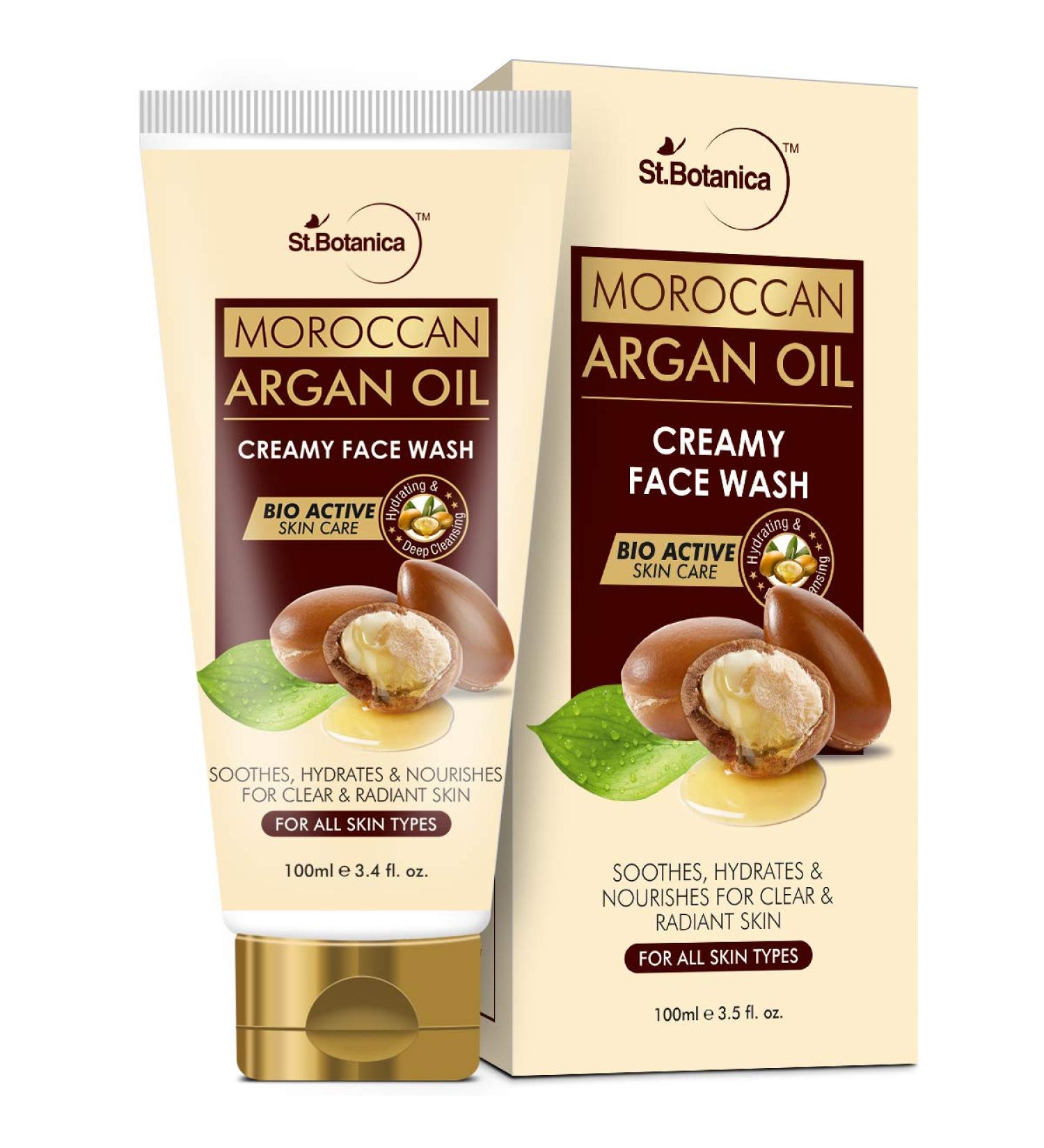 StBotanica Moroccan Argan Oil Face Wash | Soothes Hydrates & Nourishes | Paraben-Free Sulfate-Free | 100mL - Clear & Radiant Skin - Buy Online on SooperMarket.com