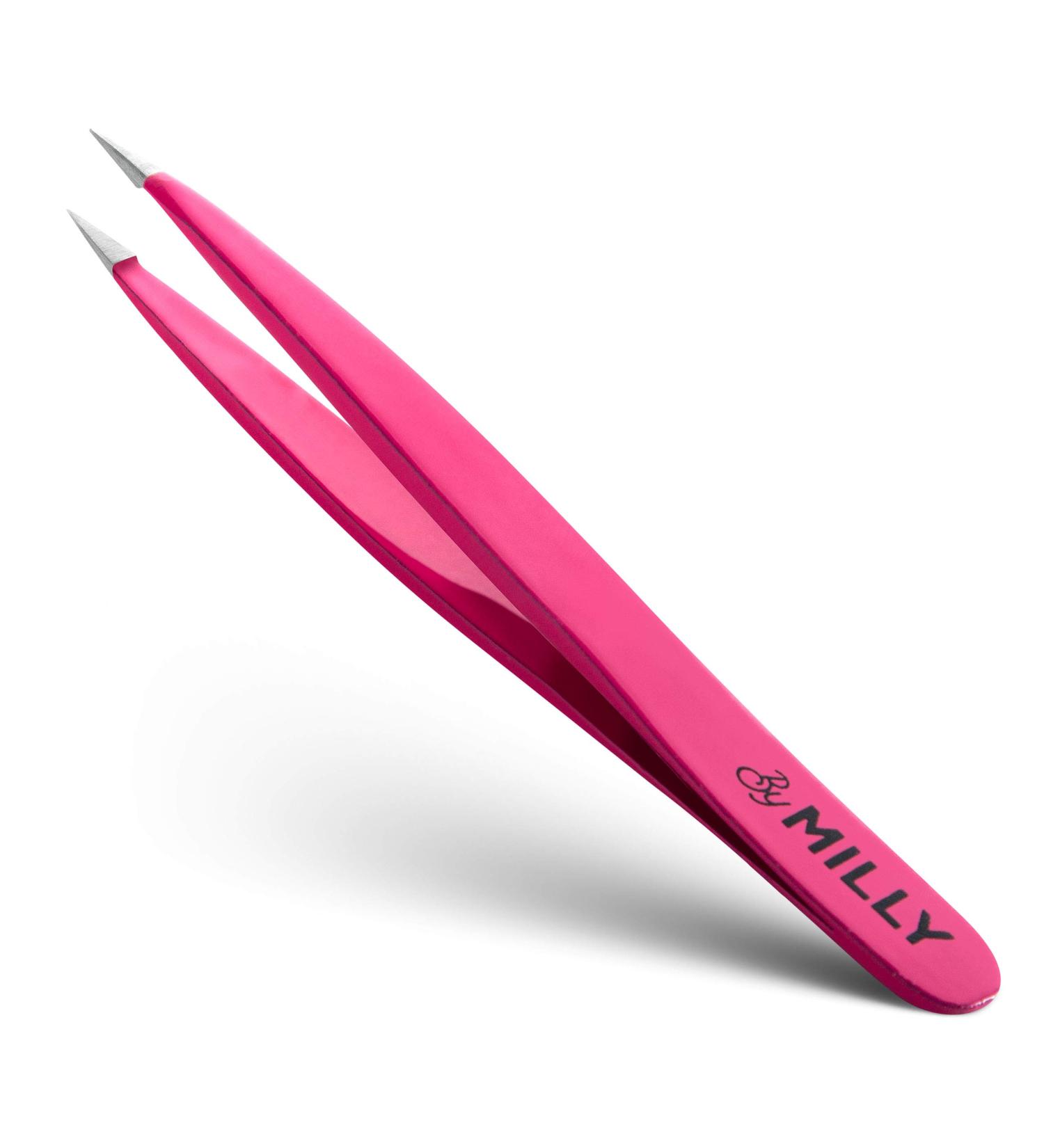 MILLY Pointed Tweezers - 100% German Steel Precision Tweezers for Ingrown Hair and Facial Hair Removal - Hand-Filed Pink Tweezers - Buy Online on SooperMarket.com