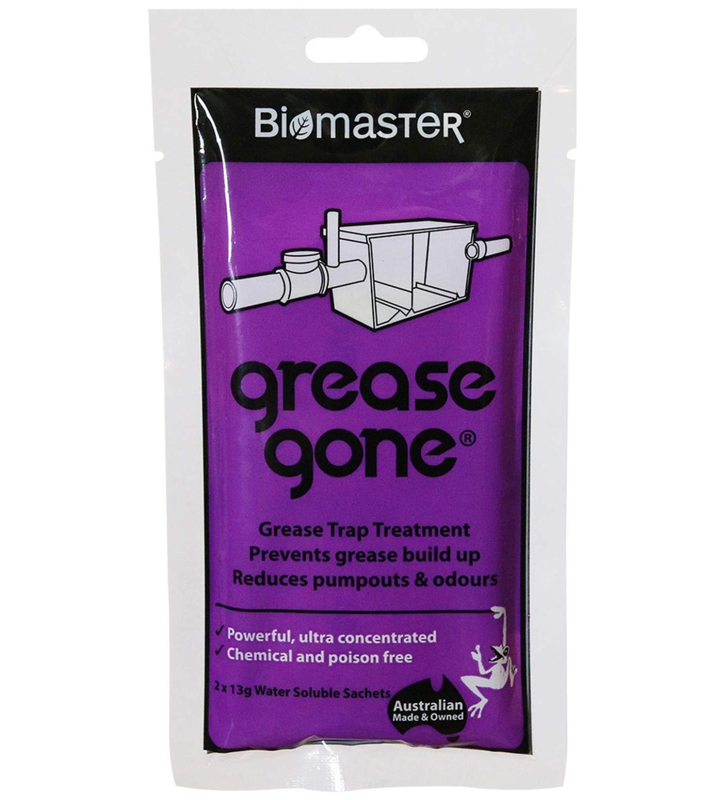 Grease Gone Grease Trap Cleaner - Dissolves Fat Oil & Grease Reduces Odors - 2 Soluble Sachets for Effective Treatment - Buy Online on SooperMarket.com