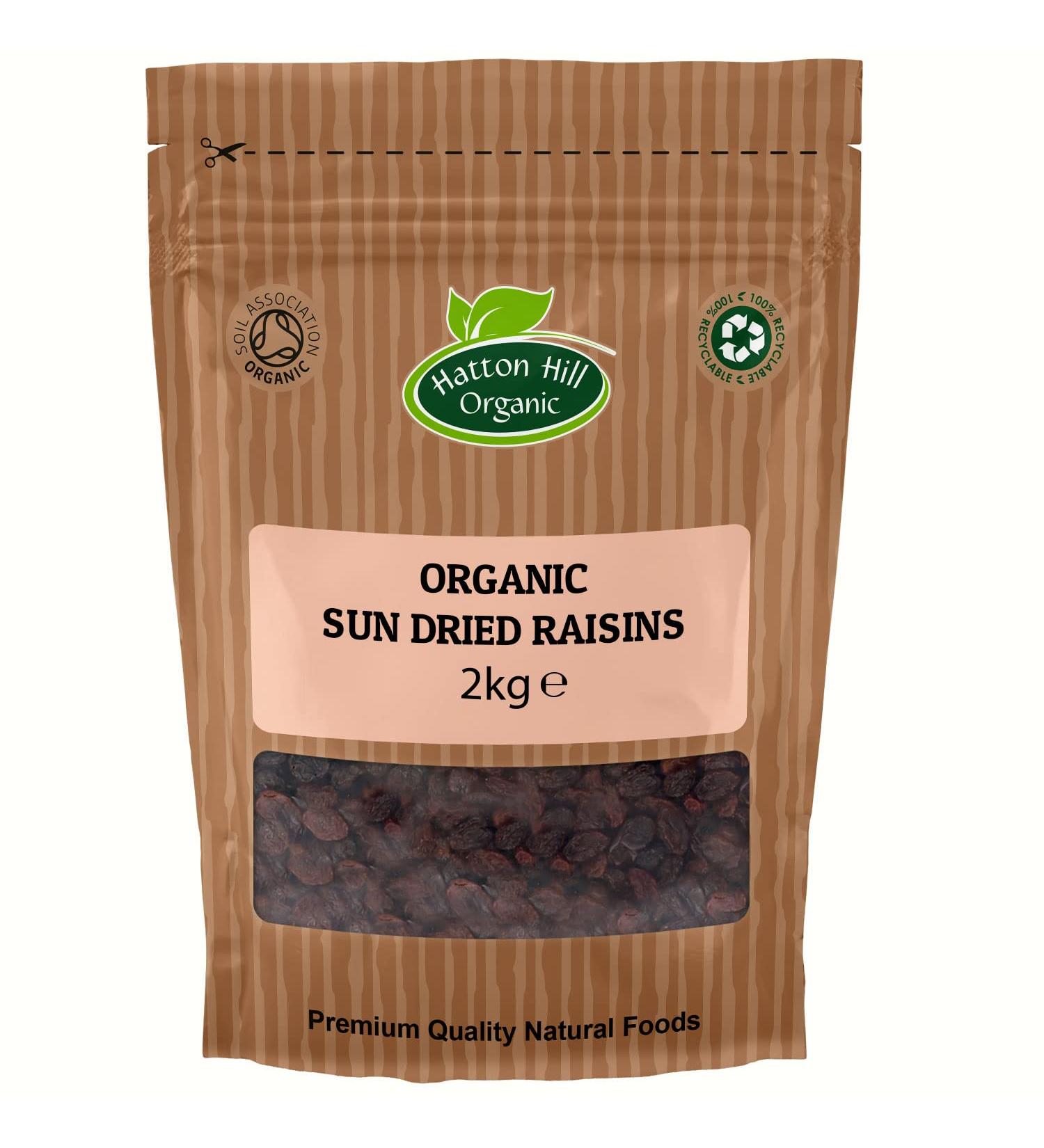 Organic Sun Dried Raisins 2kg by Hatton Hill Organic - Free UK Delivery - Buy Online on SooperMarket.com
