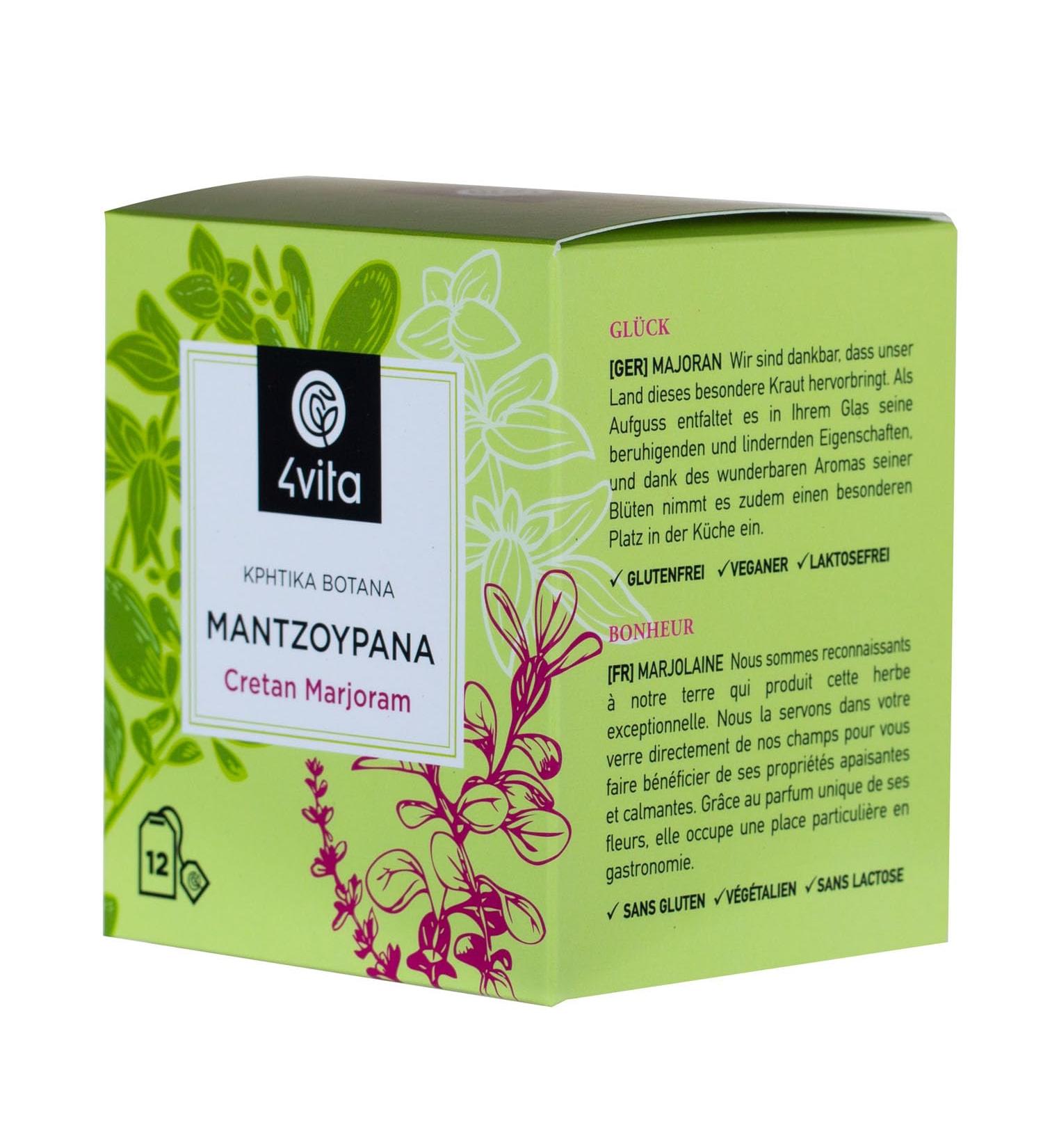 Greek Herbal Tea Marjoram by 4Vita (12 sachets) - Buy Online on SooperMarket.com