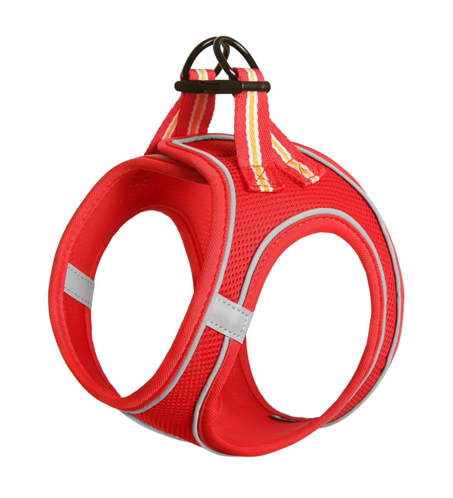 Buy Heele Small Soft Dog Dishes & Air Mesh Adjustable Harness - Safe Control for Walking Running Training - Reflective Red XS - Buy Online on SooperMarket.com