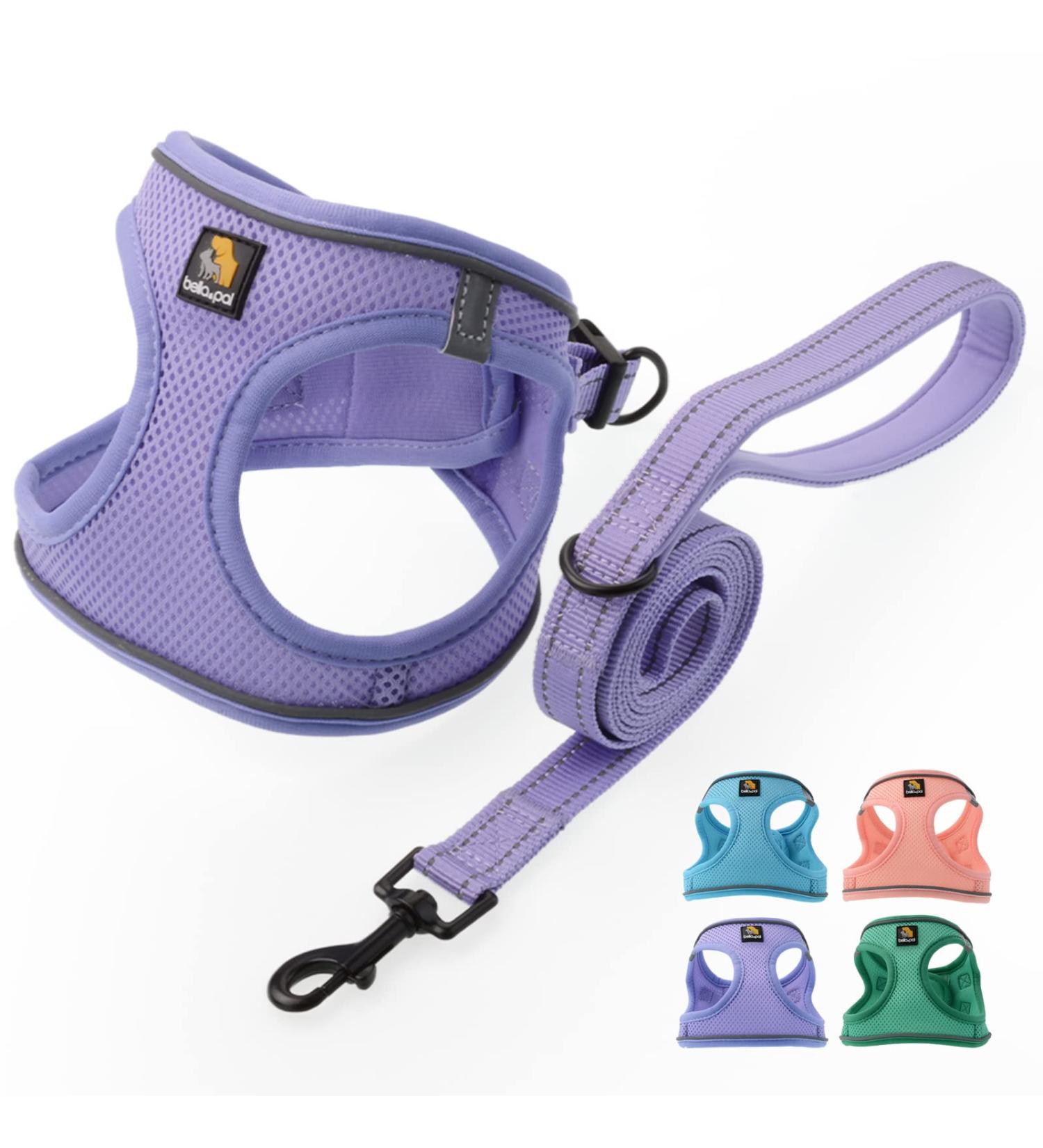 Bella & Pal Small Dog Harness with Leash - Air Mesh Reflective Breathable for Puppies & Cats - Lavender (S S 35-40cm) - Buy Online on SooperMarket.com