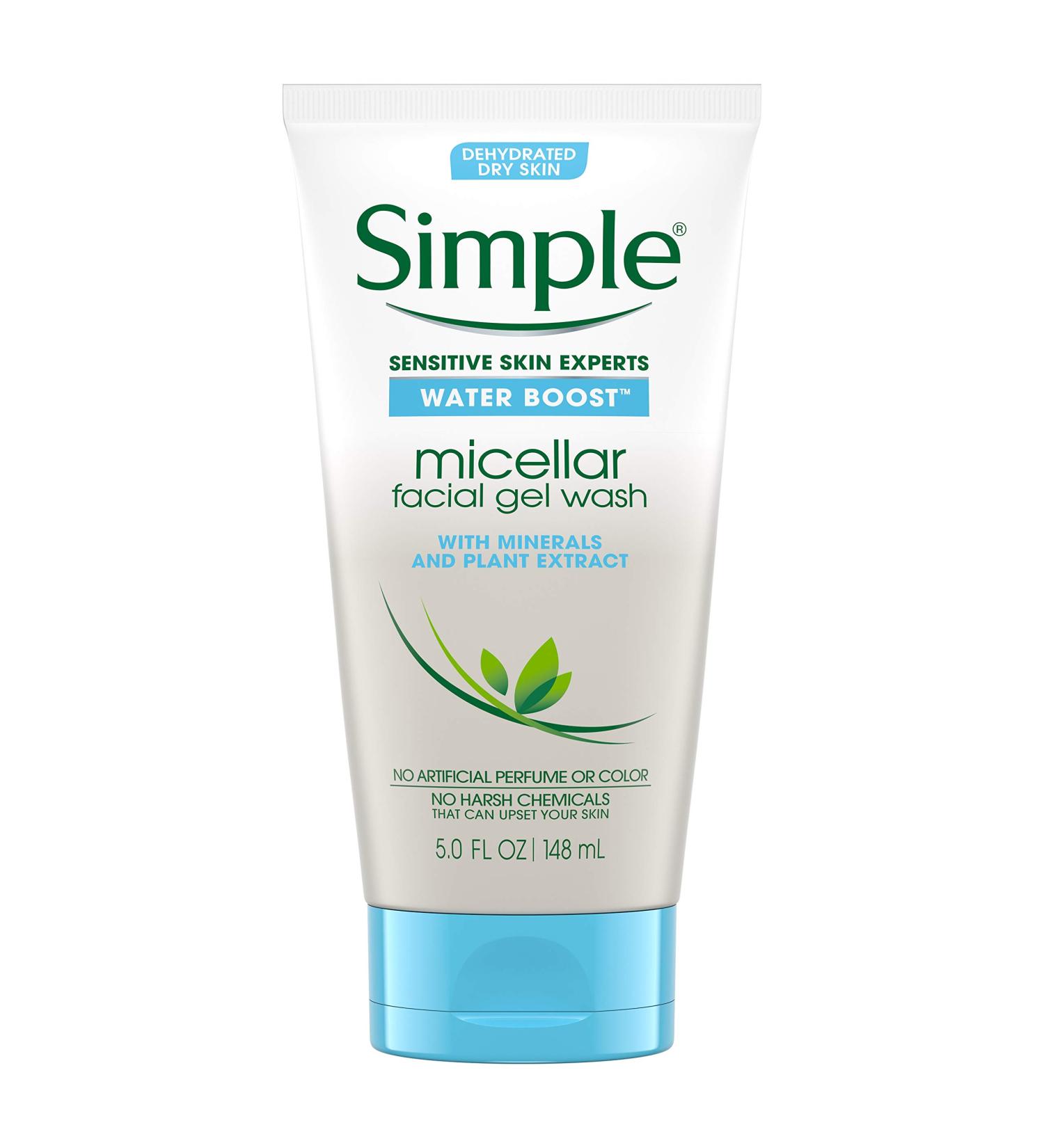 Simple Water Boost Micellar Facial Gel Wash for Sensitive Skin - 5 oz - Buy Online on SooperMarket.com