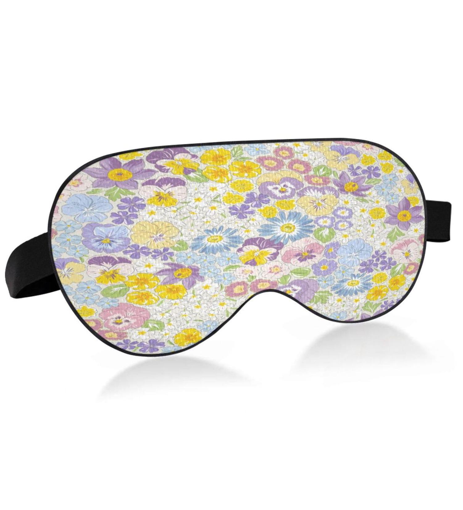 WELLDAY Blooming Flowers Sleep Mask - Adjustable Soft Eye Shade Cover for Men & Women | Comfortable Blindfold to Blockout Light - Buy Online on SooperMarket.com