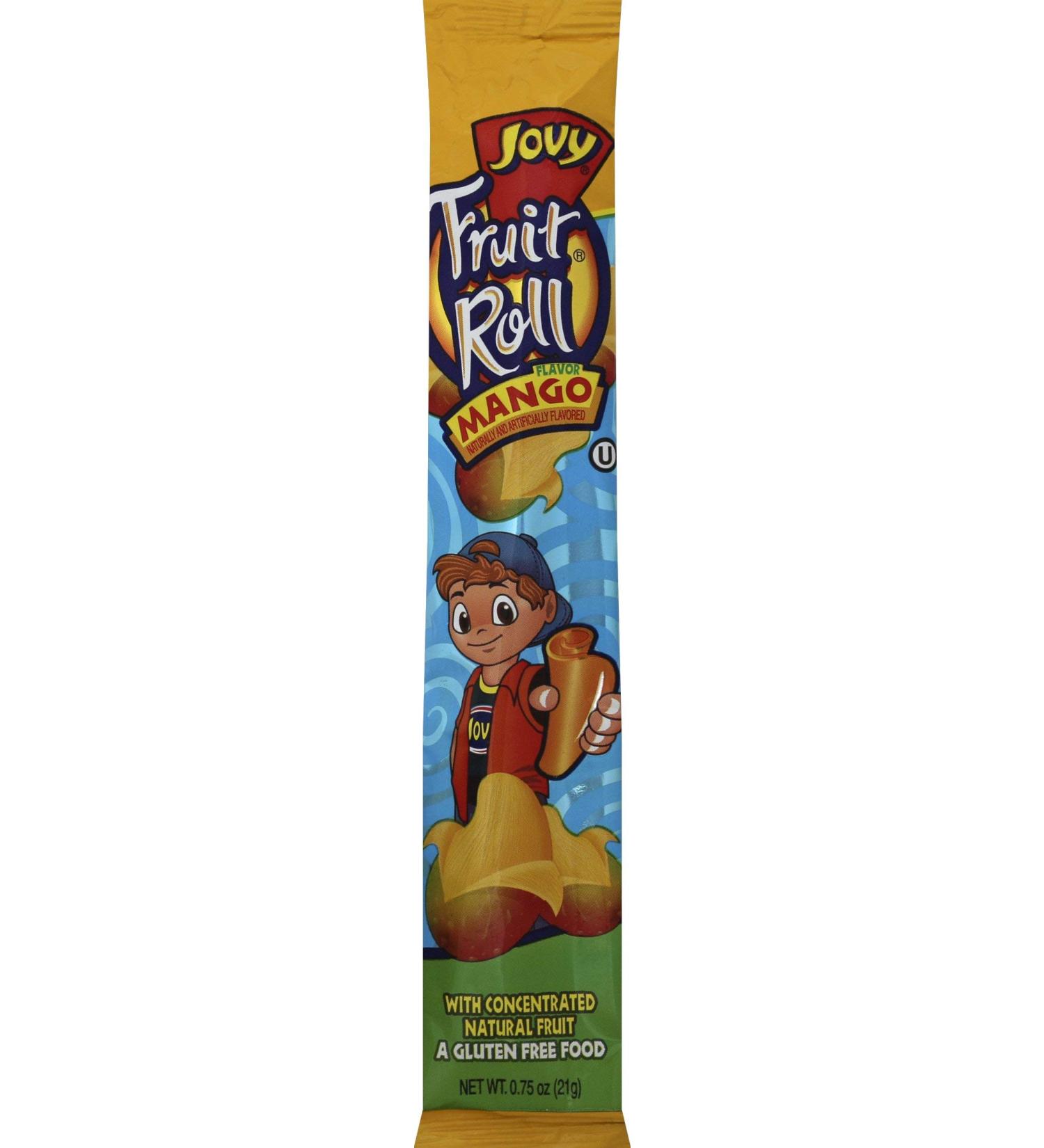 0.75oz Jovy Fruit Roll Snack, Mango (4 Packets Per Order)