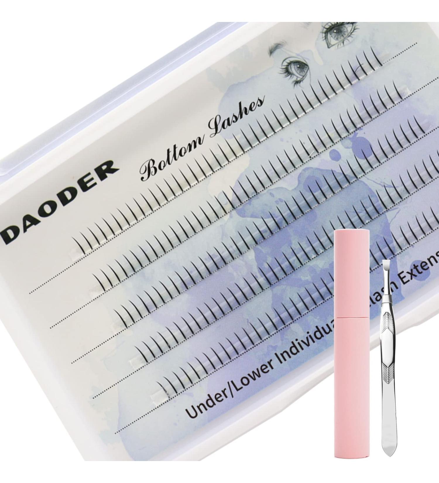 DAODER 6mm Bottom Lashes Extension Kit with Glue & Applicator - 200pcs (Fairy Bottom Lashes) - Buy Online on SooperMarket.com