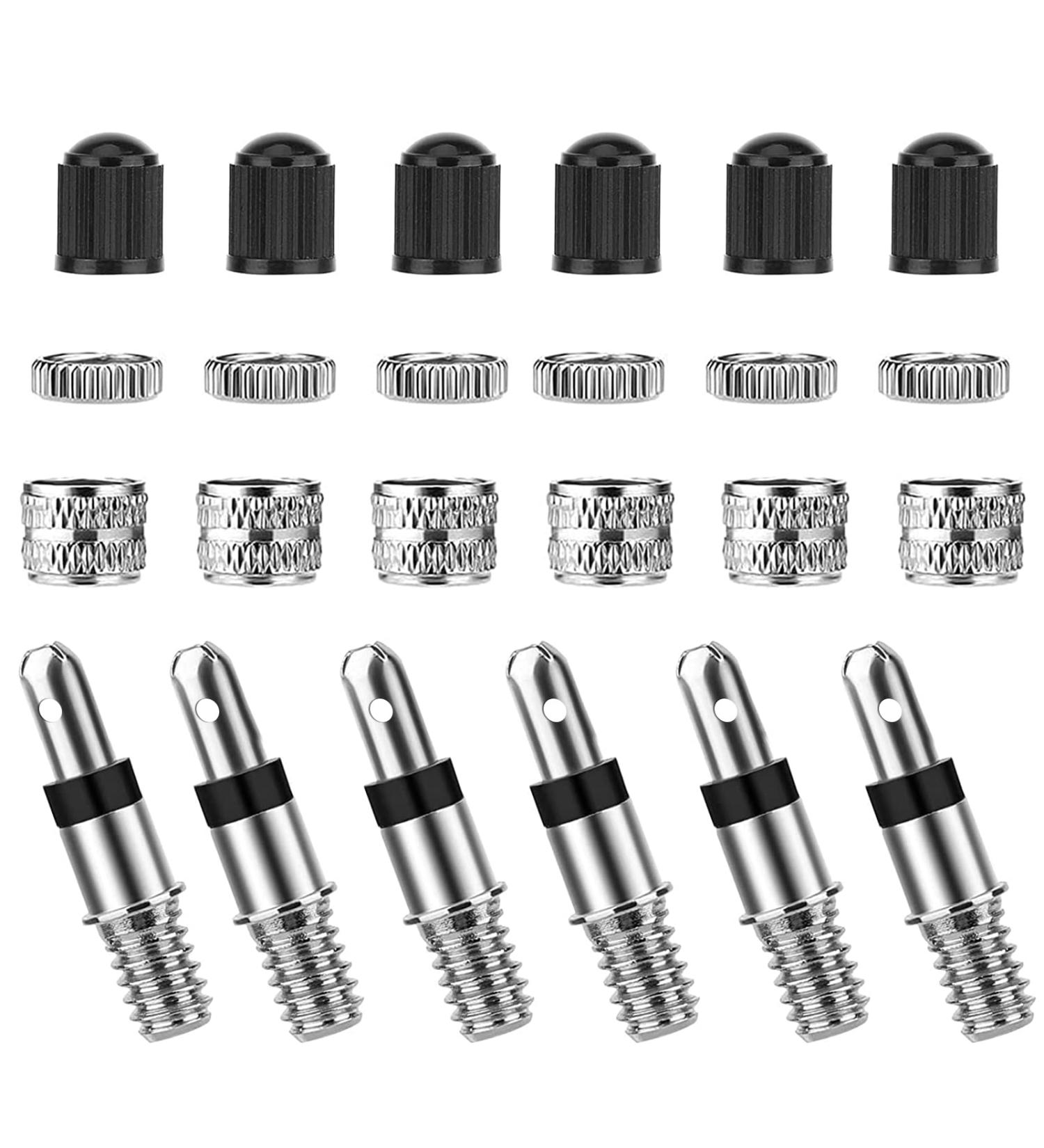 24-Part Bicycle Valve Replacement & Adapter Kit - Dunlop Valard Insert with Seal Nut for Trekking & City Bikes - Buy Online on SooperMarket.com