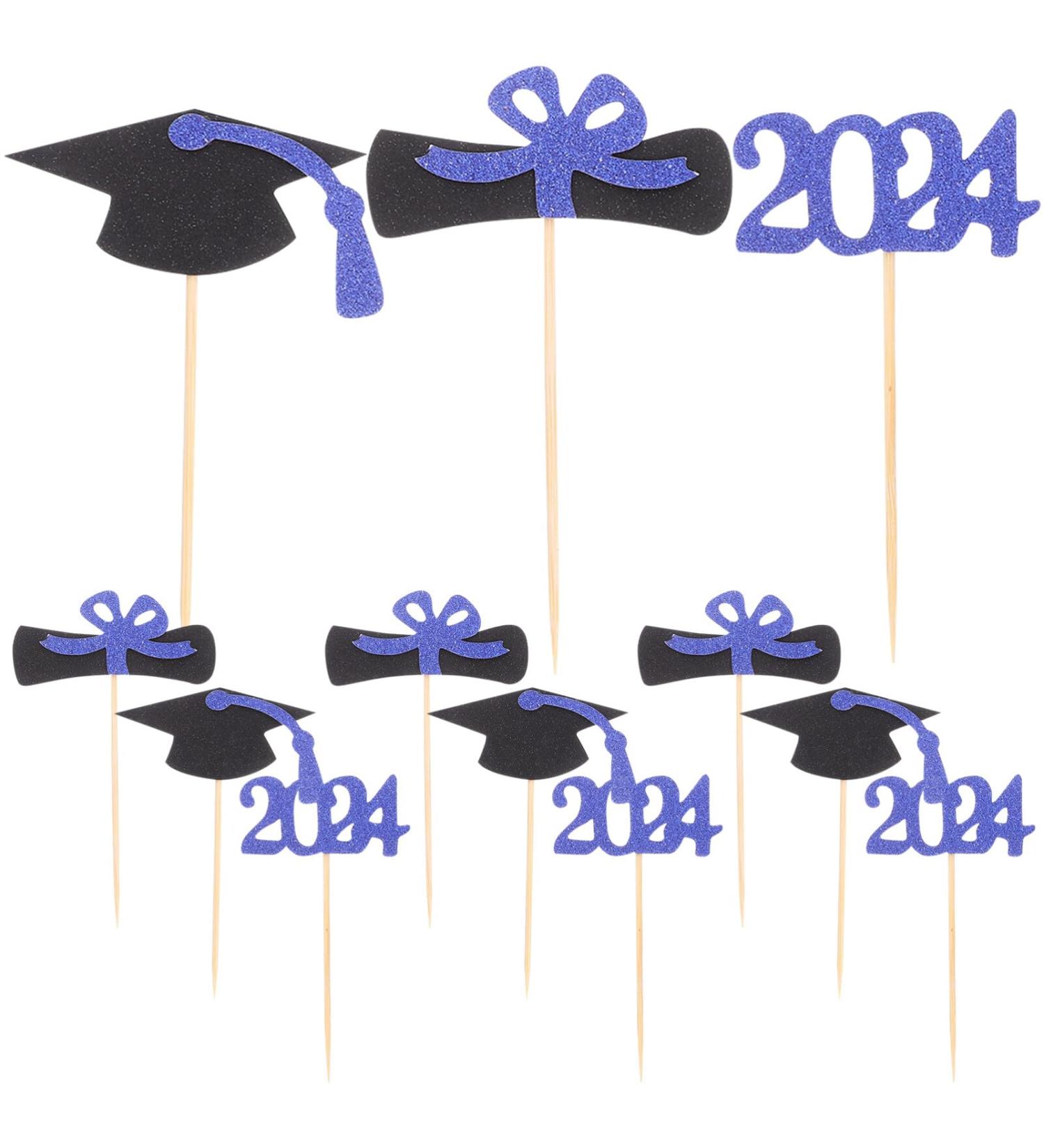 Alipis 12Pcs 2024 party supplies decorations top hat venue setting props cake Cake Picks Insert card paper Party Supplies Grad Party Cupcake Topper wood paper cup - Buy Online on SooperMarket.com