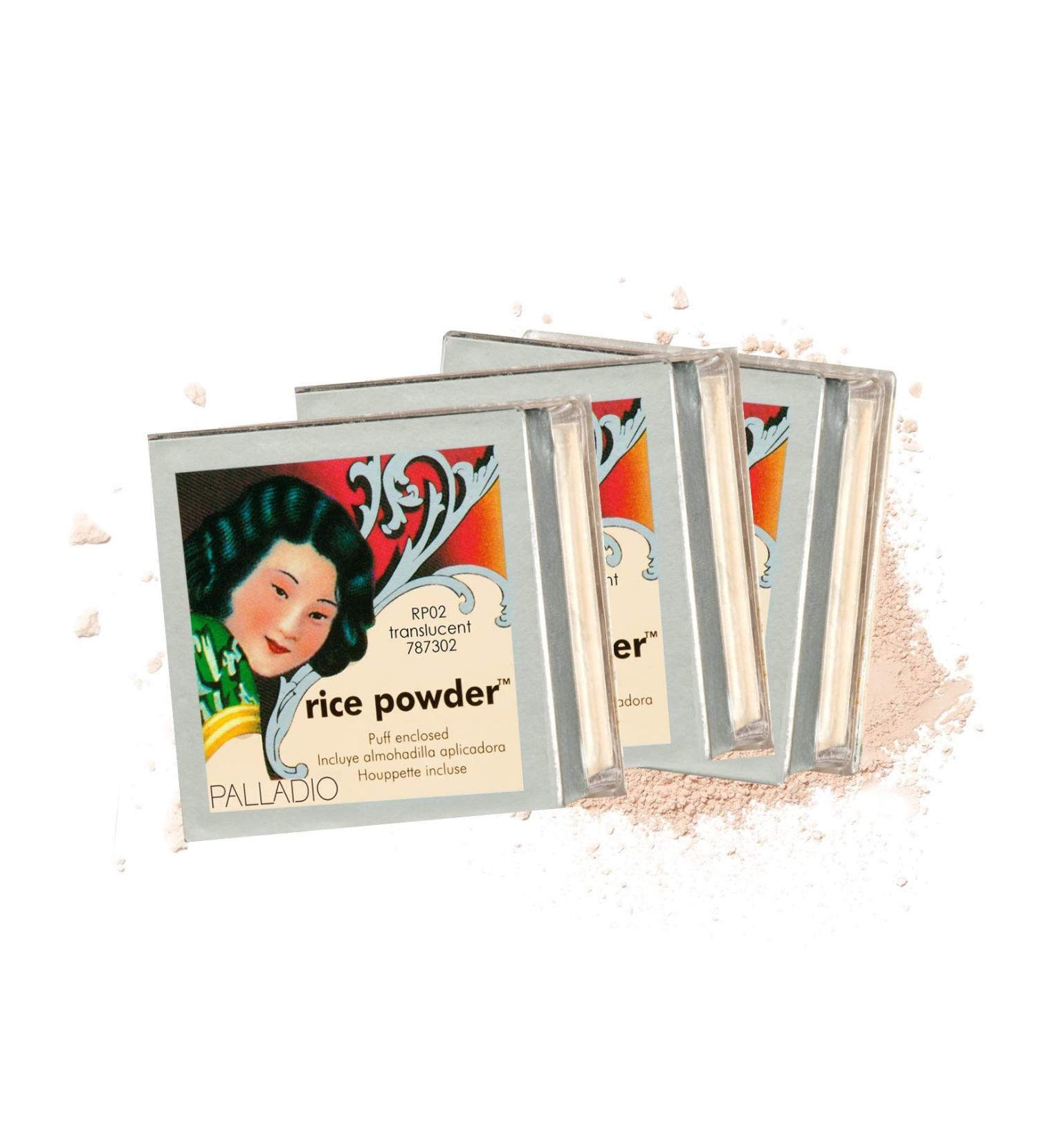 3 Pack Palladio Beauty Rice Powder RPO2 Translucent - Lightweight Finish for Flawless Makeup | International Shipping Available - Buy Online on SooperMarket.com