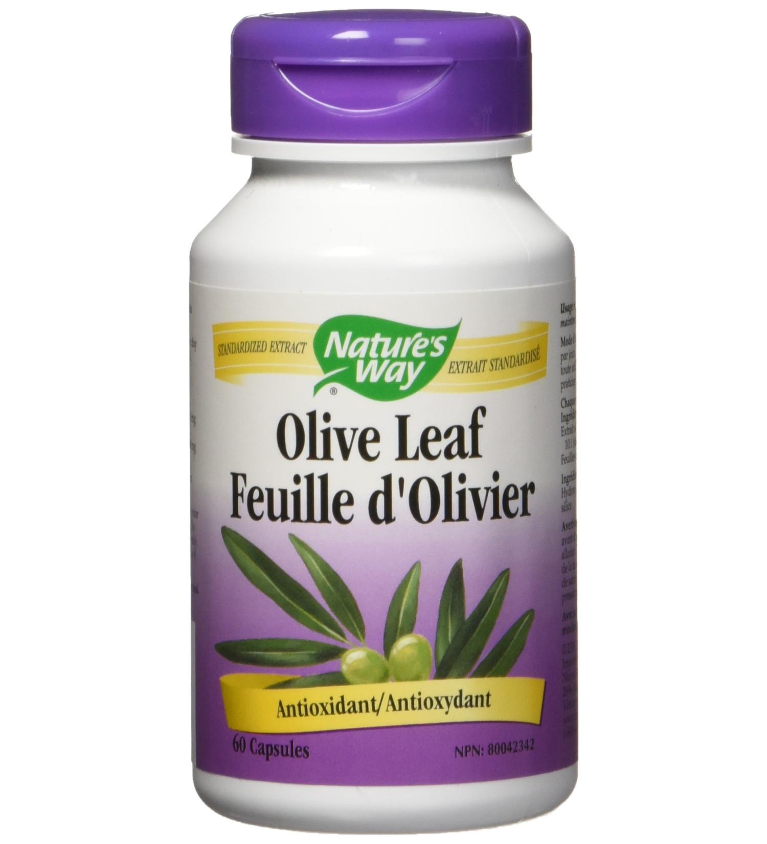 Nature's Way Olive Leaf Provides Antioxidants Diuretic - Standardized Extract - Premium Herbal Supplement - 60 Vegetarian Capsules Natural 60 count (Pack of 1) - Buy Online on SooperMarket.com