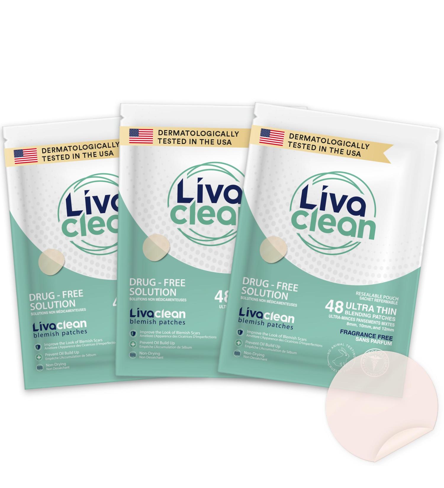 LivaClean (144 Count 3 Pack) Hydrocolloid Patches Hydrocolloid Patches for Face Hydrocolloid Gunk Catcher Hydrocolloid Covers - Buy Online on SooperMarket.com