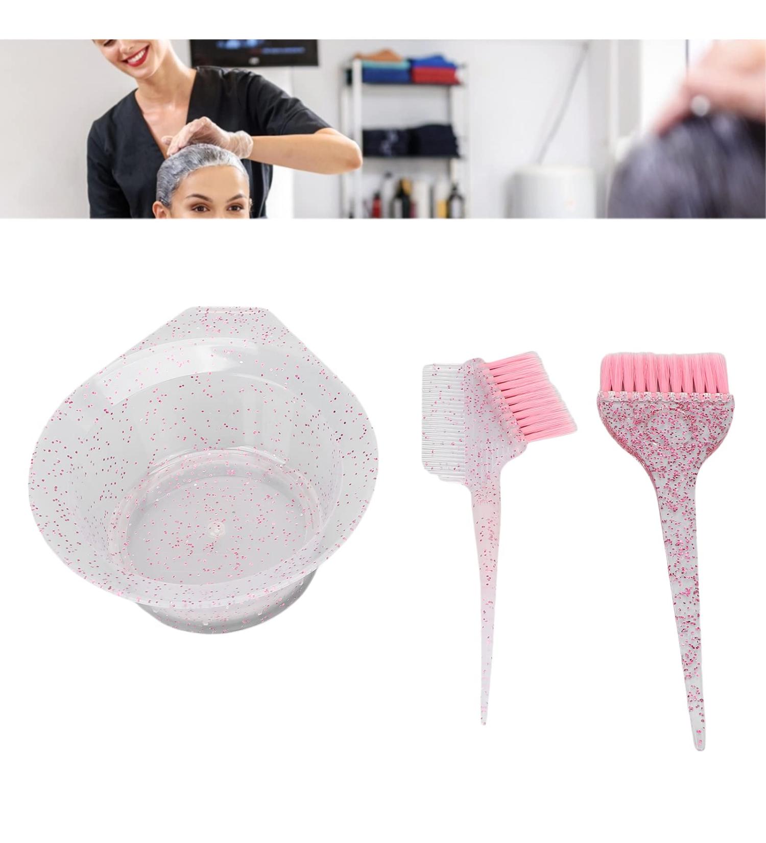 3PC Hair Dye Set - Color Mixer & Tinting Brush for Home & Salon Use | Pink Hair Coloring Comb & Barber Tools - Buy Online on SooperMarket.com