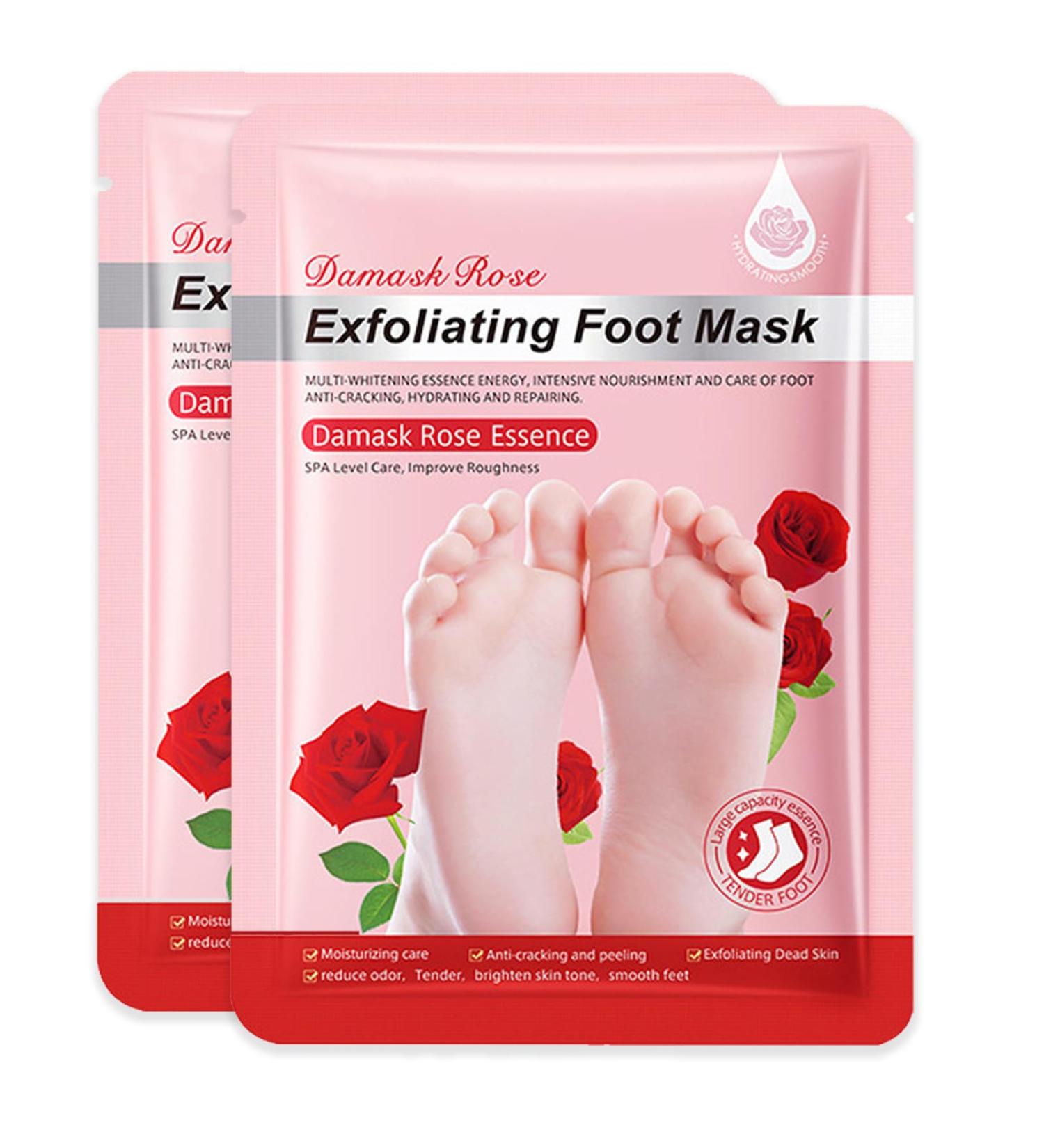 Foot Peel Mask for Hard Skin 2 Pairs Foot Care Foot Moisturiser Exfoliating Sock Hydrating Peeling Foot Mask Foot Exfoliator Foot Masks for Callus Remove Repair Cracked Heel Dead Dry Skin(Rose) - Buy Online on SooperMarket.com
