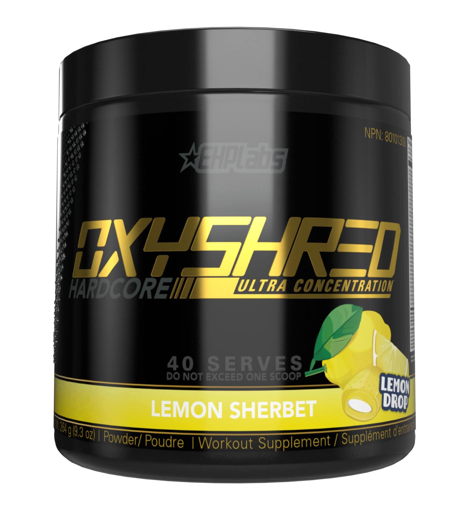 EHPlabs OxyShred Hardcore Thermogenic Pre Workout Shredding Supplement - Promotes Shredding Energy Booster Pre-Workout Mood Booster - Lemon Sherbet 40 Servings Lemont Sherbet - Buy Online on SooperMarket.com