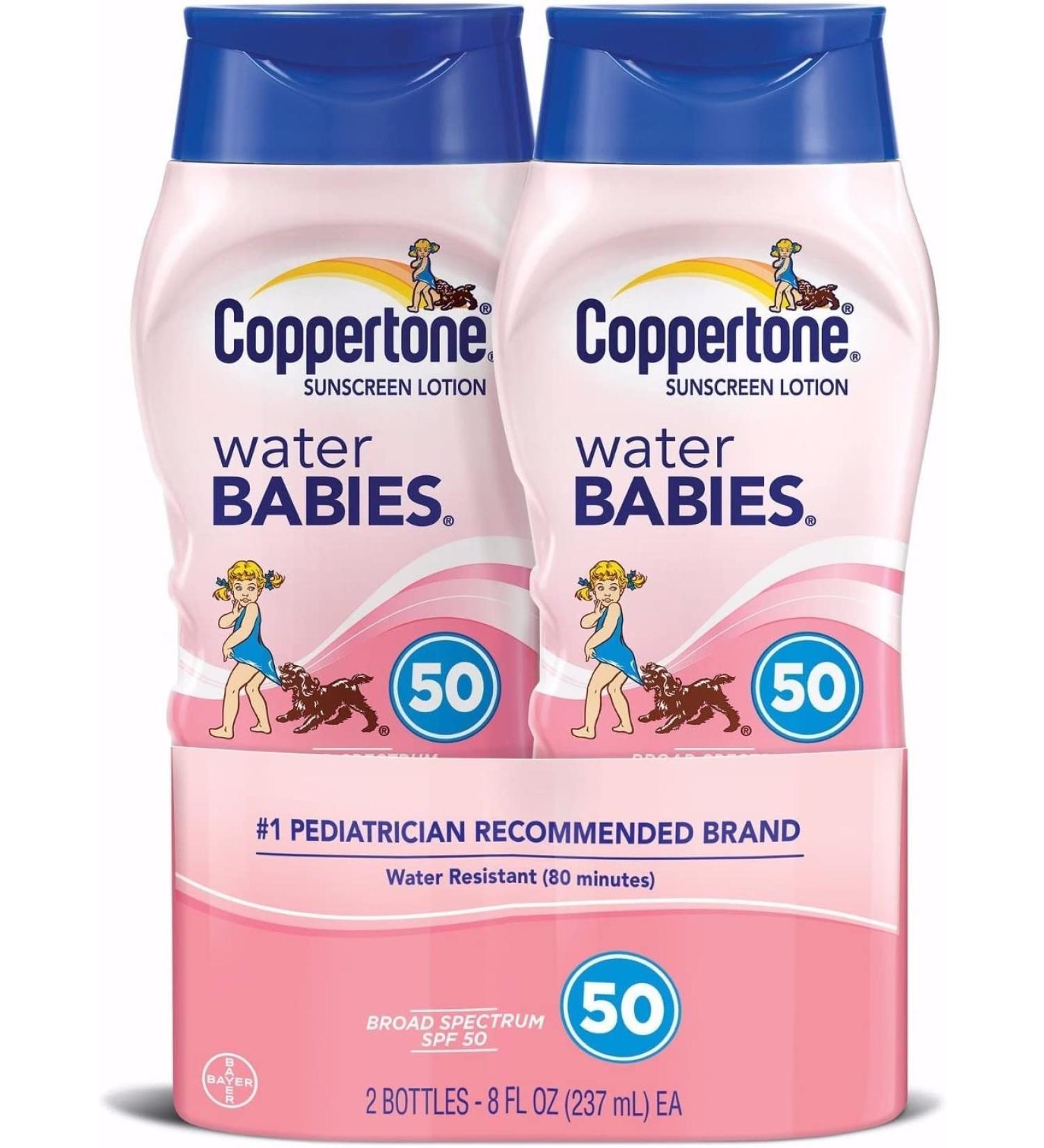 Coppertone Water Babies Sunscreen Lotion SPF 50 8 oz. - Pack of 2 - Buy Online on SooperMarket.com
