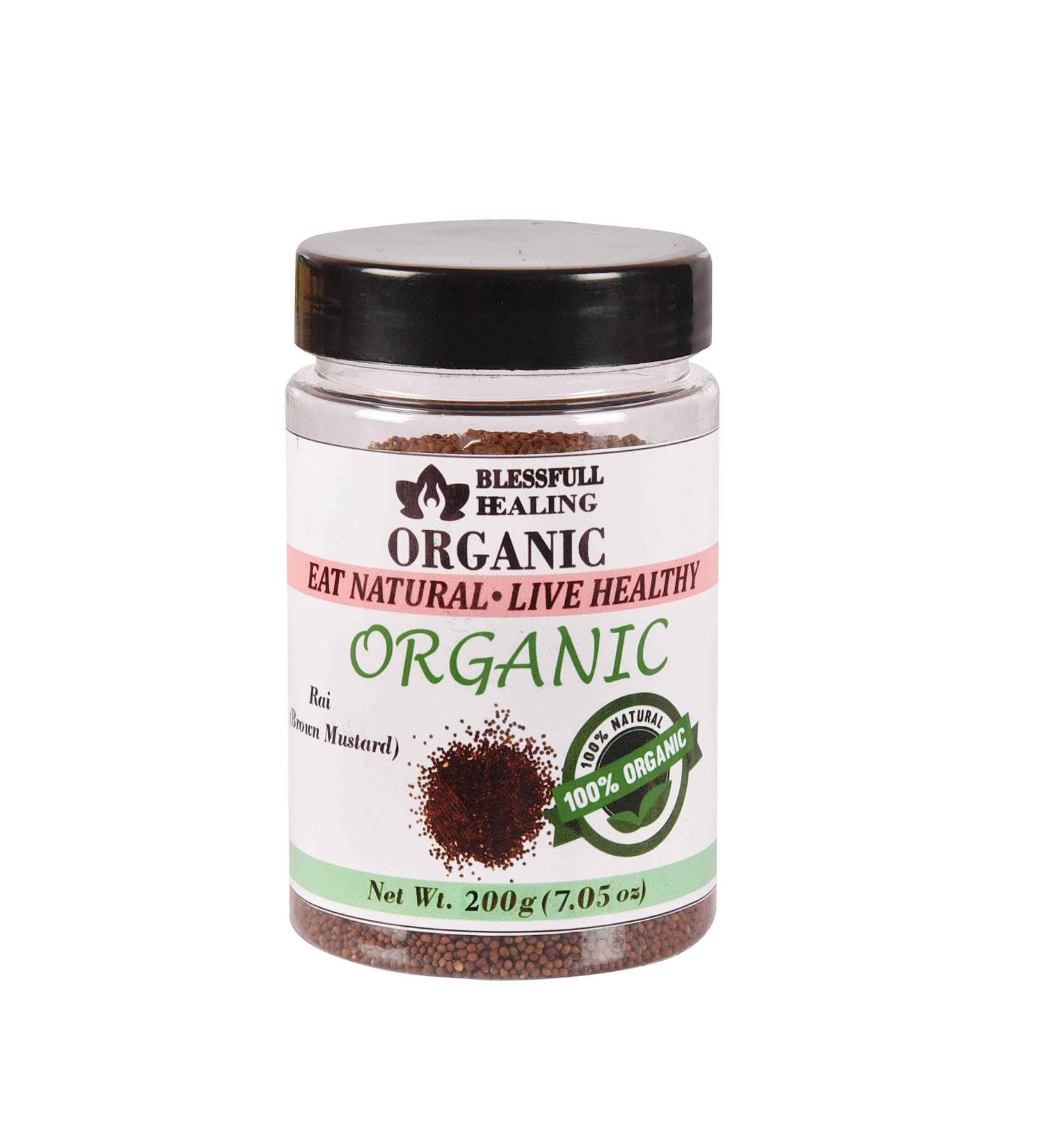 Blessfull Healing Organic Rai (Brown Mustard) 200 Gram Airtight Container (Packing May Vary) 200 Gram 7.05 oz - Buy Online on SooperMarket.com