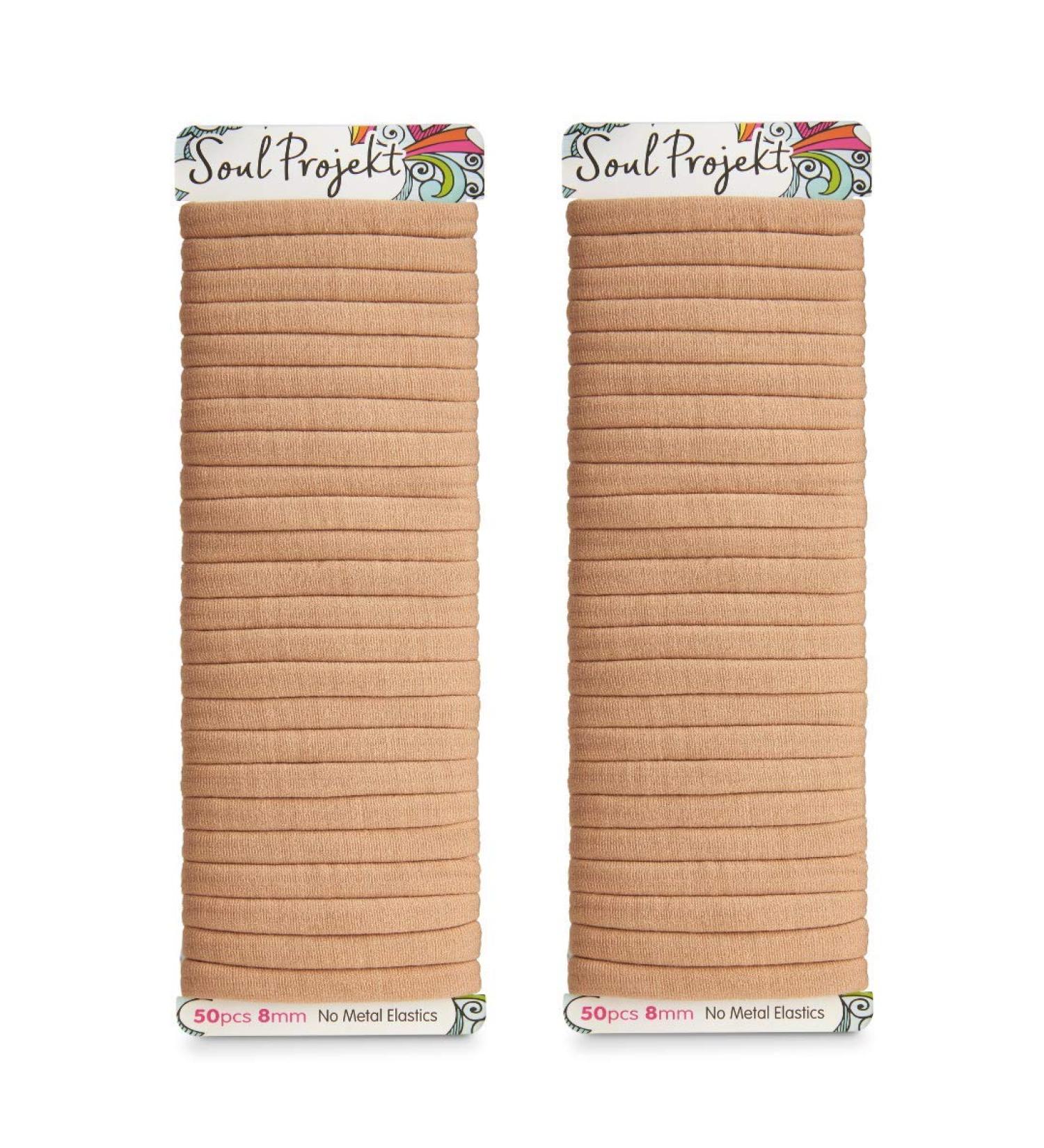 Soul Project 50-Piece Blonde Hair Ties - No Metal Elastic Bands for All Hair Types | Perfect for Ponytails & Buns | Ideal for School Work Gym - Dark Blonde Hair Accessories - Buy Online on SooperMarket.com