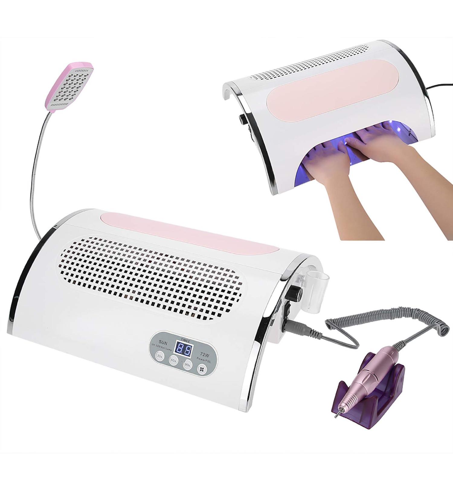 Salmue 3 in 1 Nail Dryer Vacuum Cleaner & Manicure Tool Set - UV Lamp, Dust Extraction, LED Light - Ideal for Gel Nails - Buy Online on SooperMarket.com