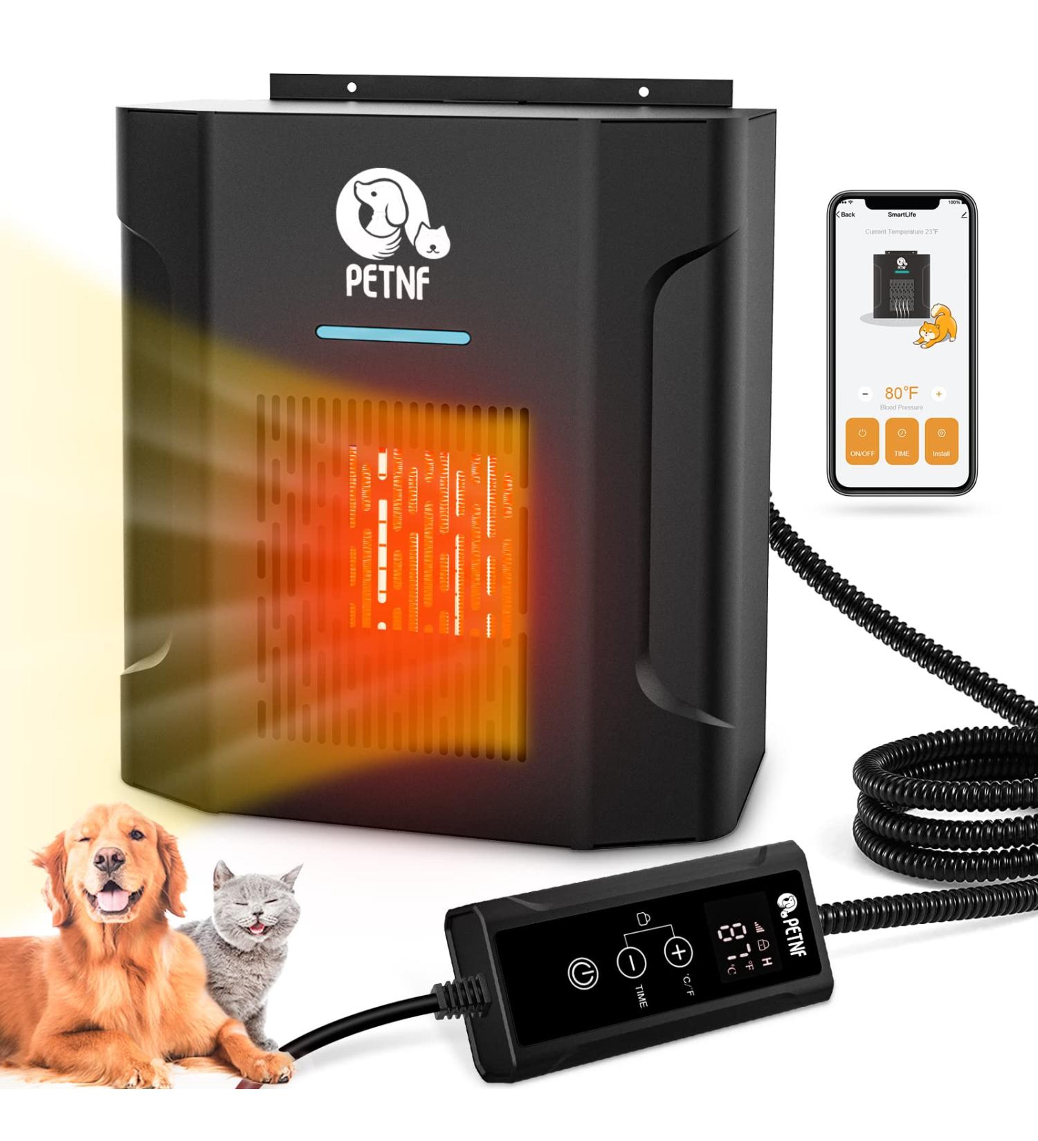 300W Dog House Heater with Thermostat & App Control | Outdoor Pet Heater with Adjustable Temp & Timer | Safe & Easy to Install - Buy Online on SooperMarket.com