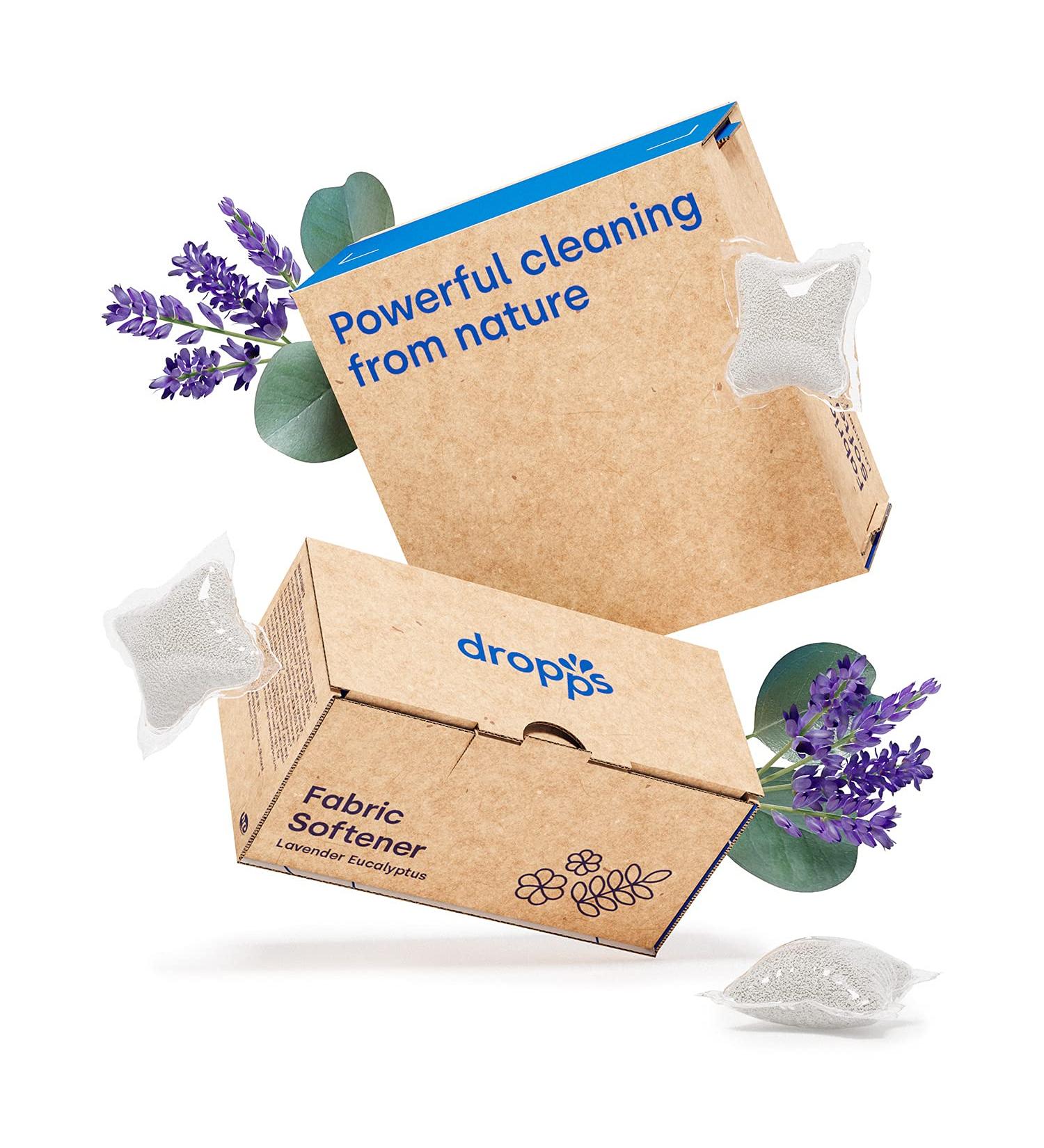 Dropps Lavender Eucalyptus Fabric Softener Pods - 32 Count | Dye-Free, HE Safe & Gentle | Natural Mineral-Based Ingredients | Low Waste Packaging - 1 Pack - Buy Online on SooperMarket.com
