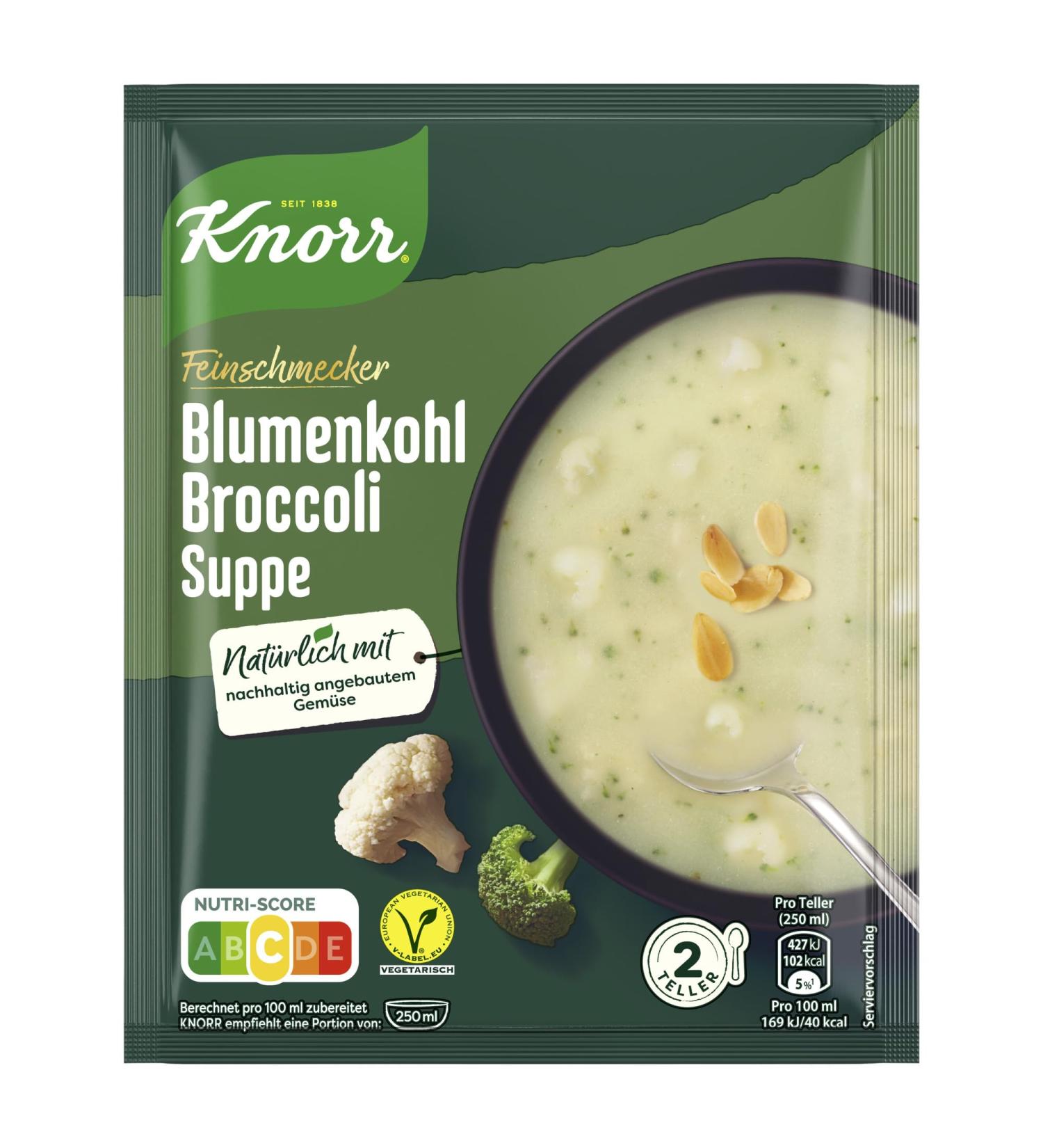 Knorr Gourmet Cauliflower Broccoli Soup - Delicious Vegetable Soup with Sustainably Grown Veggies | 13x2 Plates (48g) - Buy Online Internationally - Buy Online on SooperMarket.com