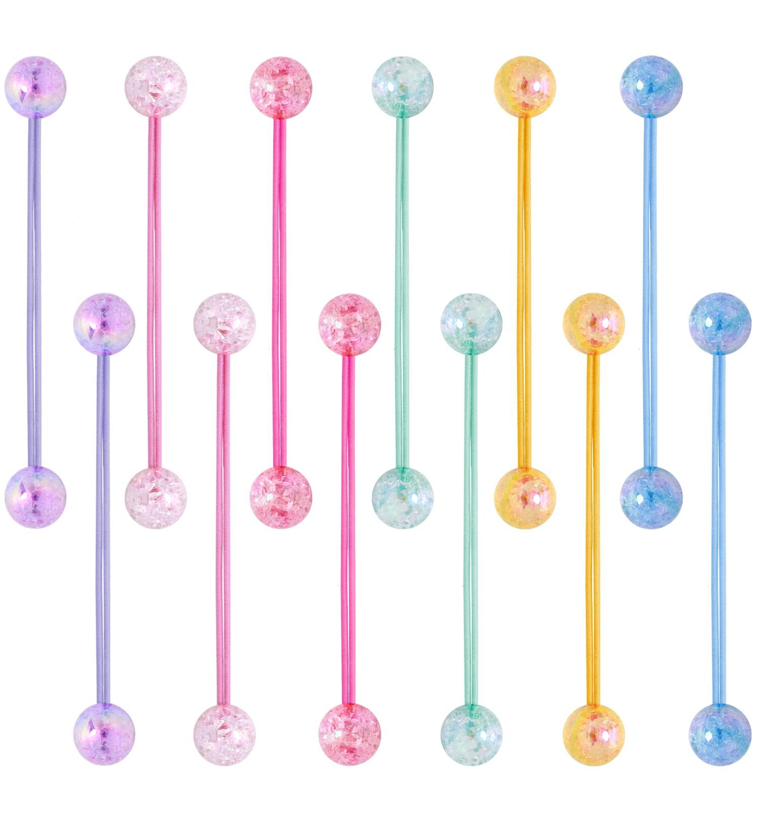 Lusofie 12 Pcs Ball Hair Ties - Acrylic Blingbling Ponytail Holders for Girls and Kids - Buy Online on SooperMarket.com
