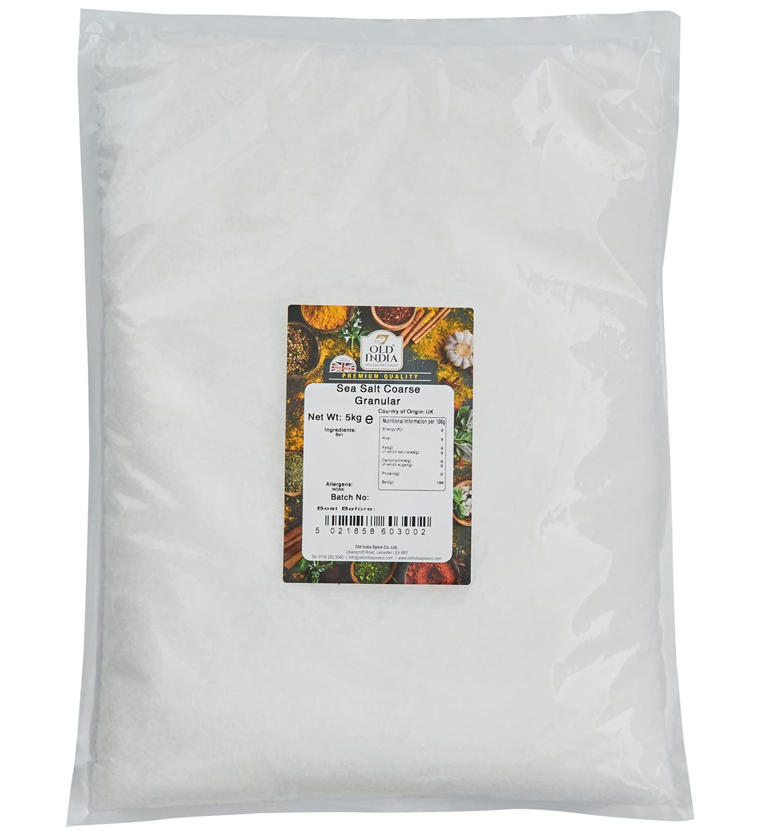 Old India Sea Salt Coarse Granular 5kg - Premium Quality Salt for Cooking and Seasoning - Buy Online on SooperMarket.com