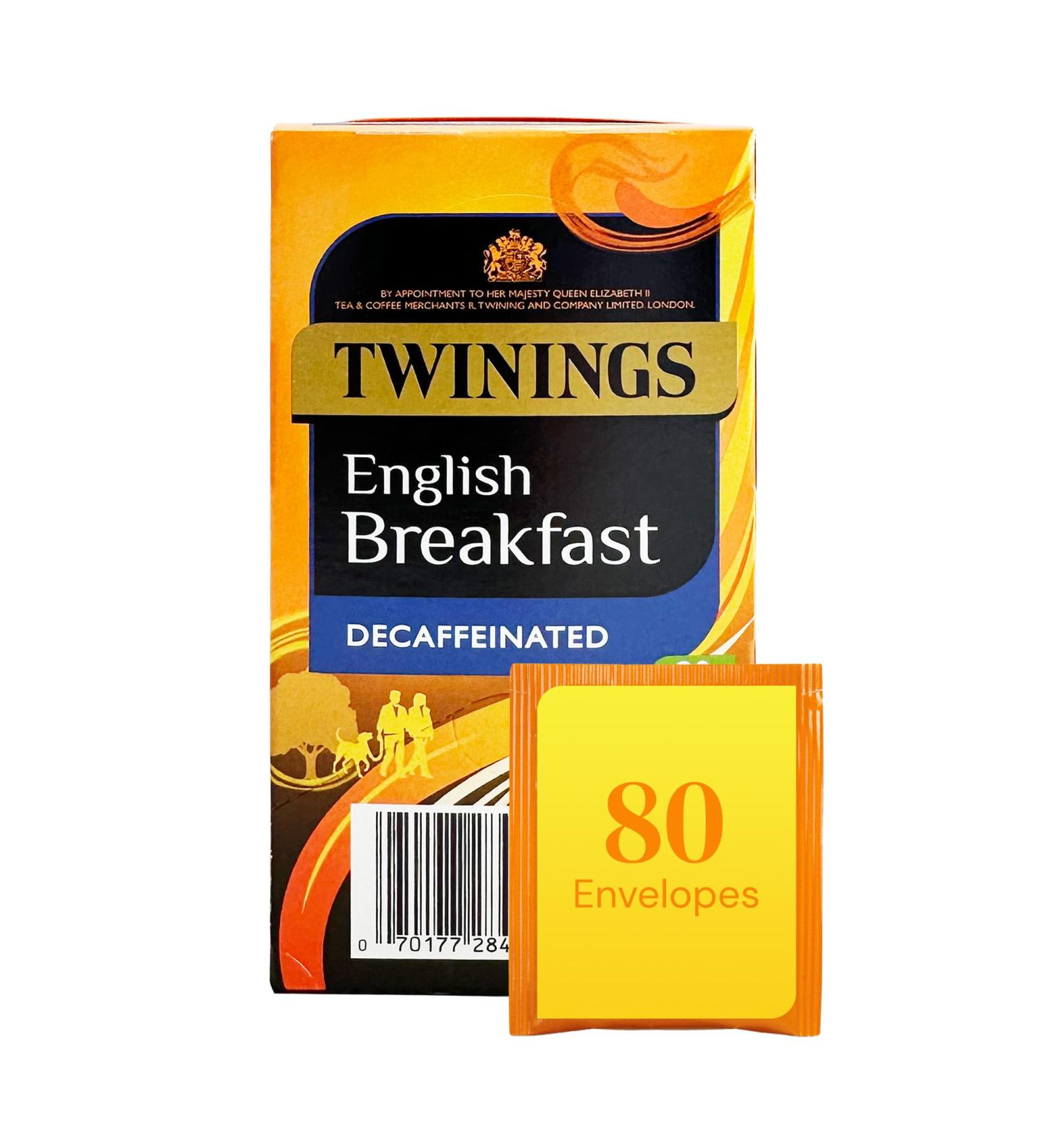 Twinings English Breakfast Decaffeinated Tea Bags 4 Boxes of 20 Individually Wrapped Enveloped Tea Bags Black 80 count - Buy Online on SooperMarket.com